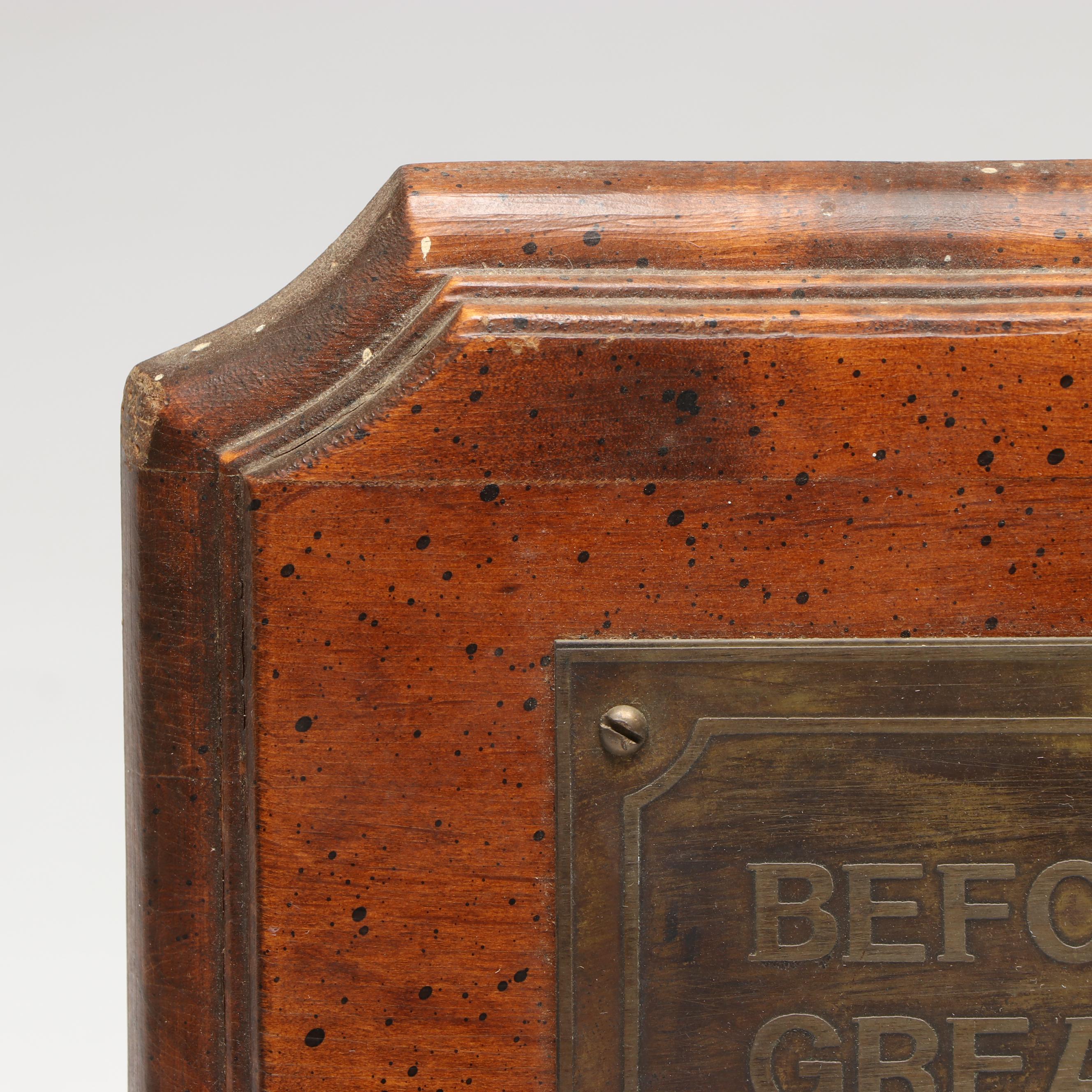 J.P. Winterbothom Stopcock Brass Plaque, Mid-20th Century