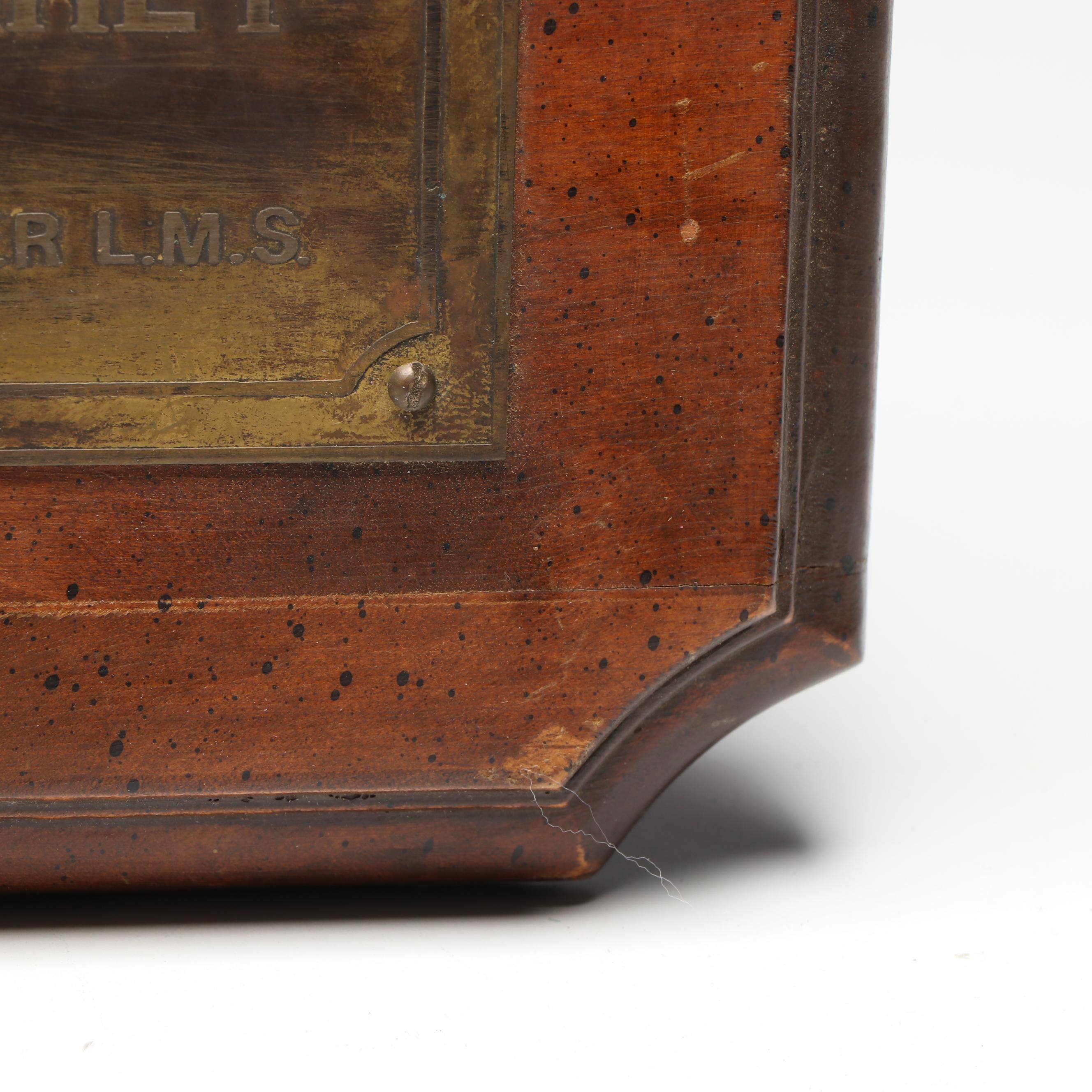 J.P. Winterbothom Stopcock Brass Plaque, Mid-20th Century