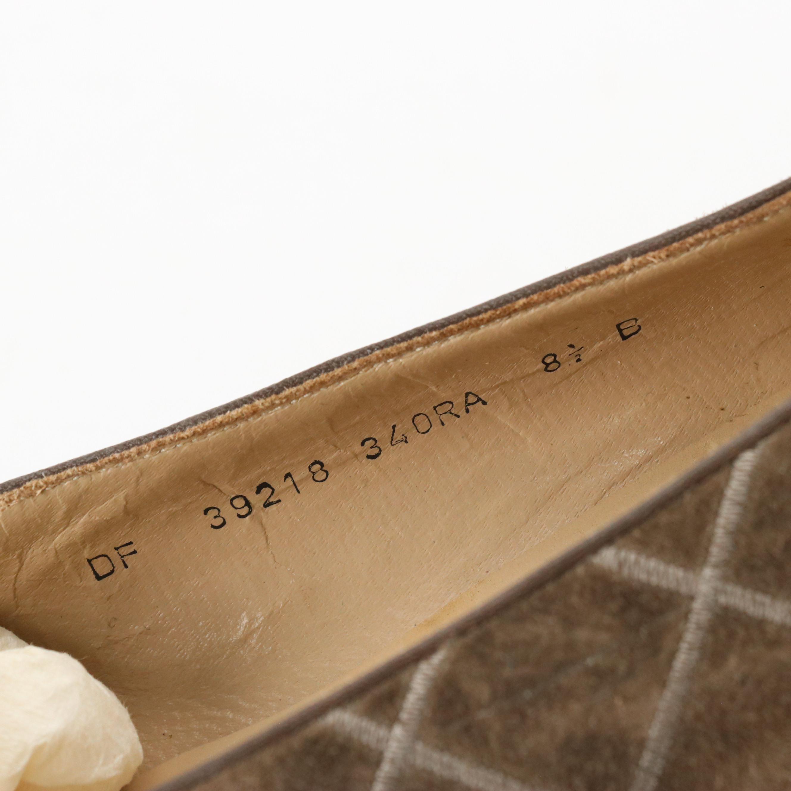 Salvatore Ferragamo Diamond Stitched Heels and Round Toe Wedges in Leather