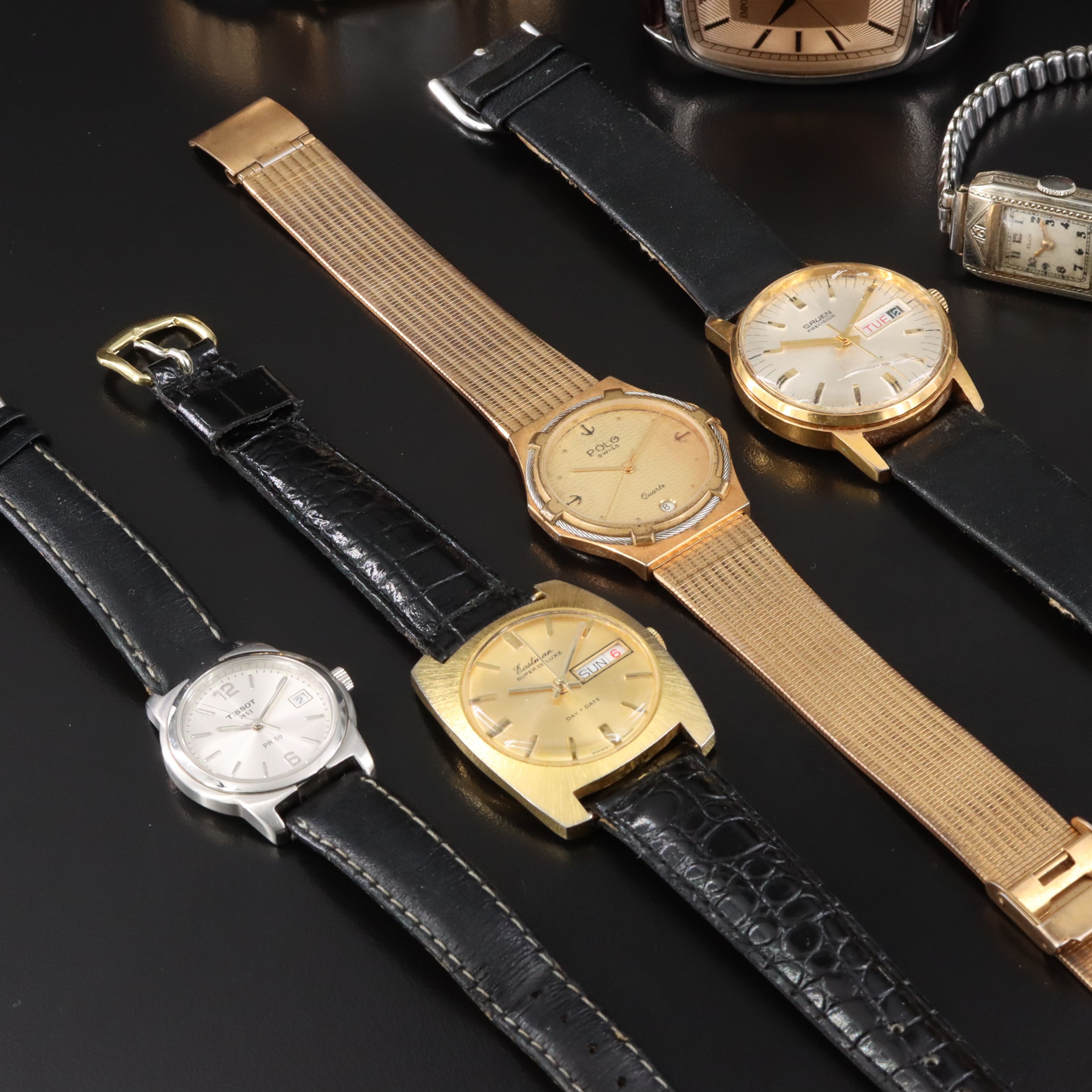 Collection of Quartz and Stem Wind Watches Featuring Tissot and Seiko