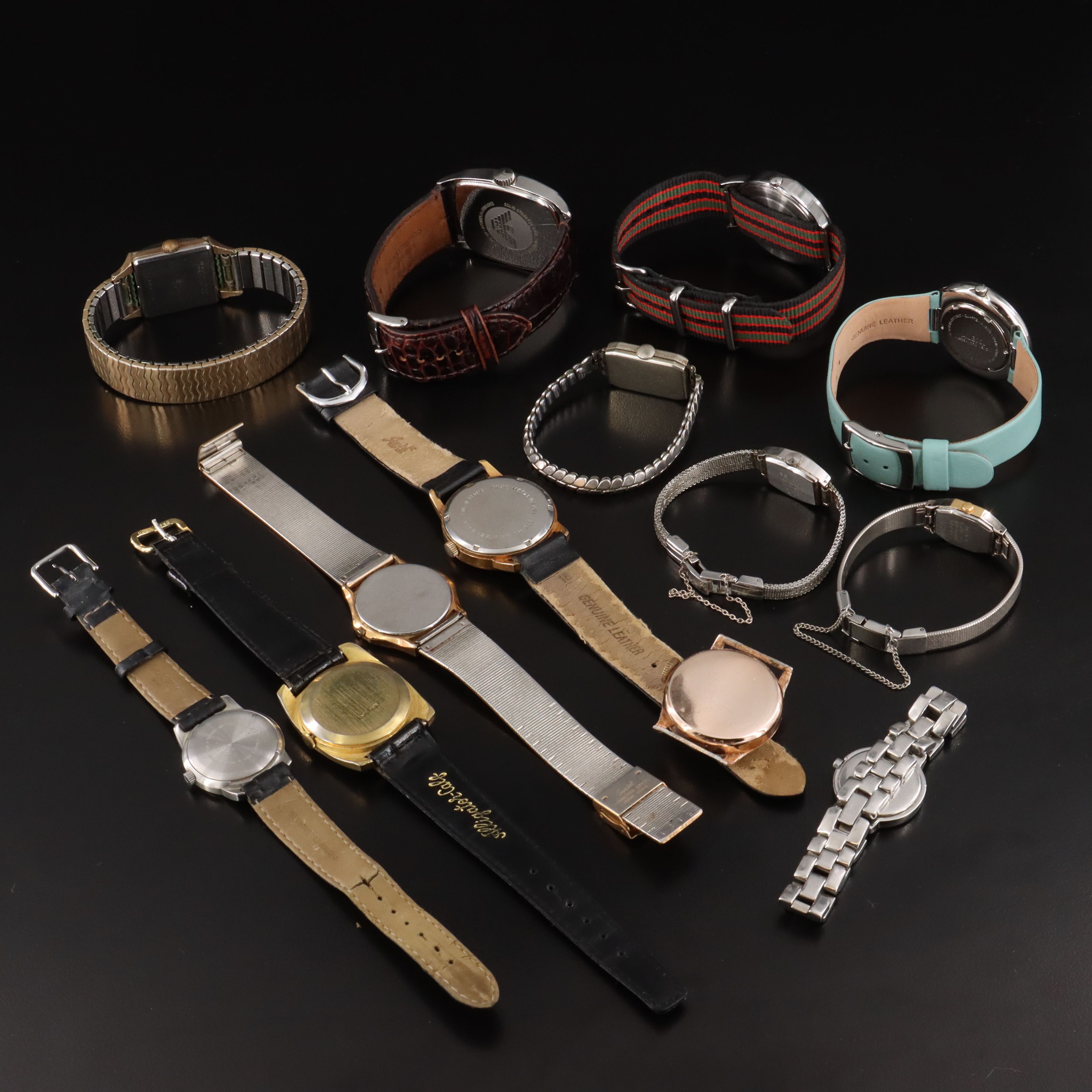 Collection of Quartz and Stem Wind Watches Featuring Tissot and Seiko