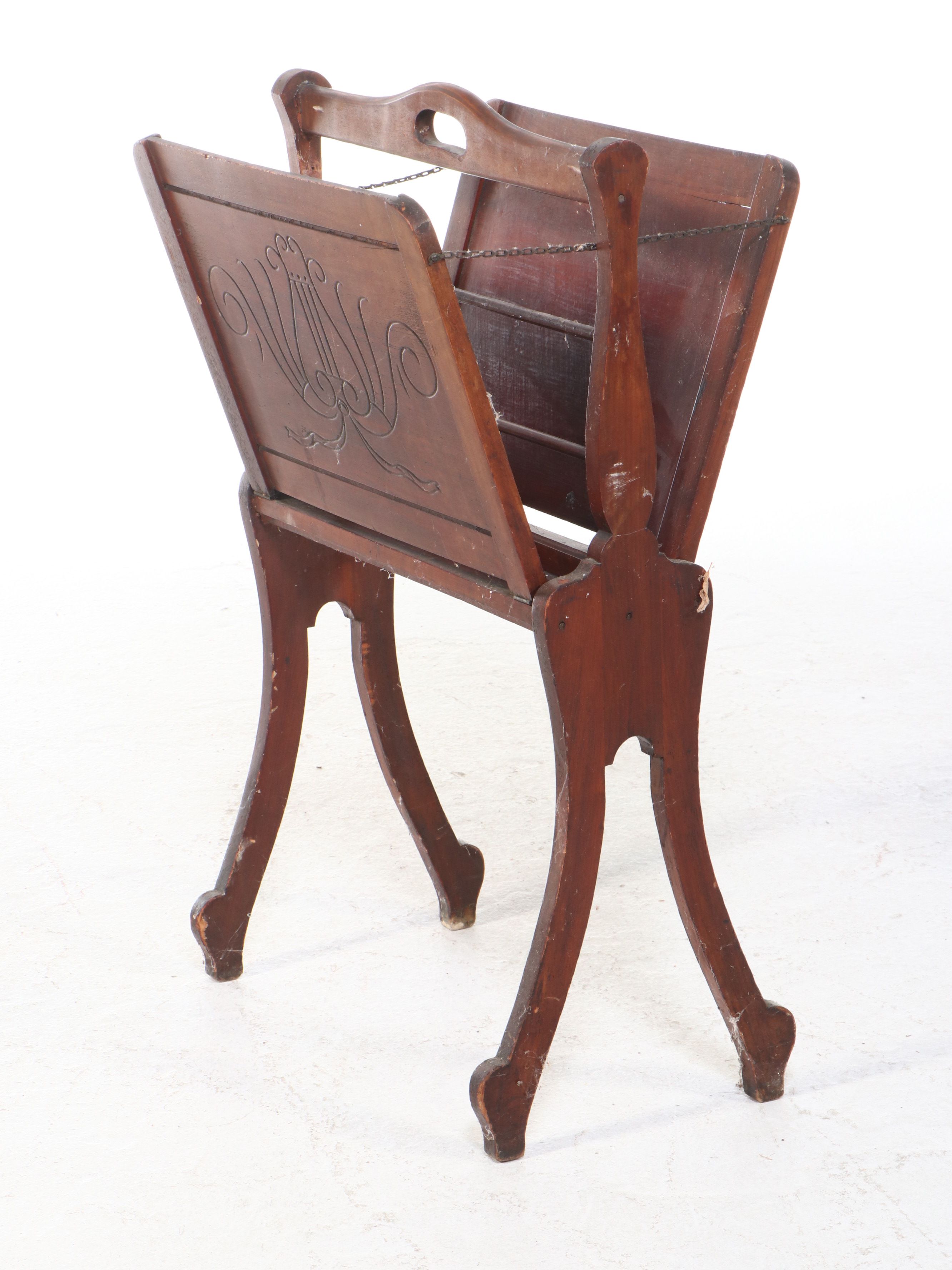 Eastlake Walnut Magazine Rack