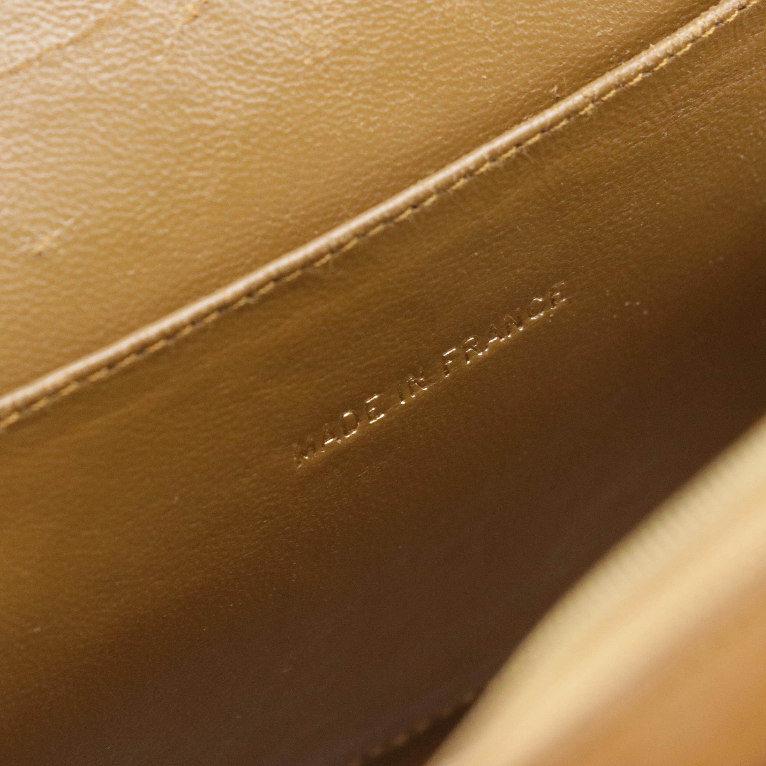 Chanel Half Moon Chain Link Shoulder Bag in Brown Stitched Suede