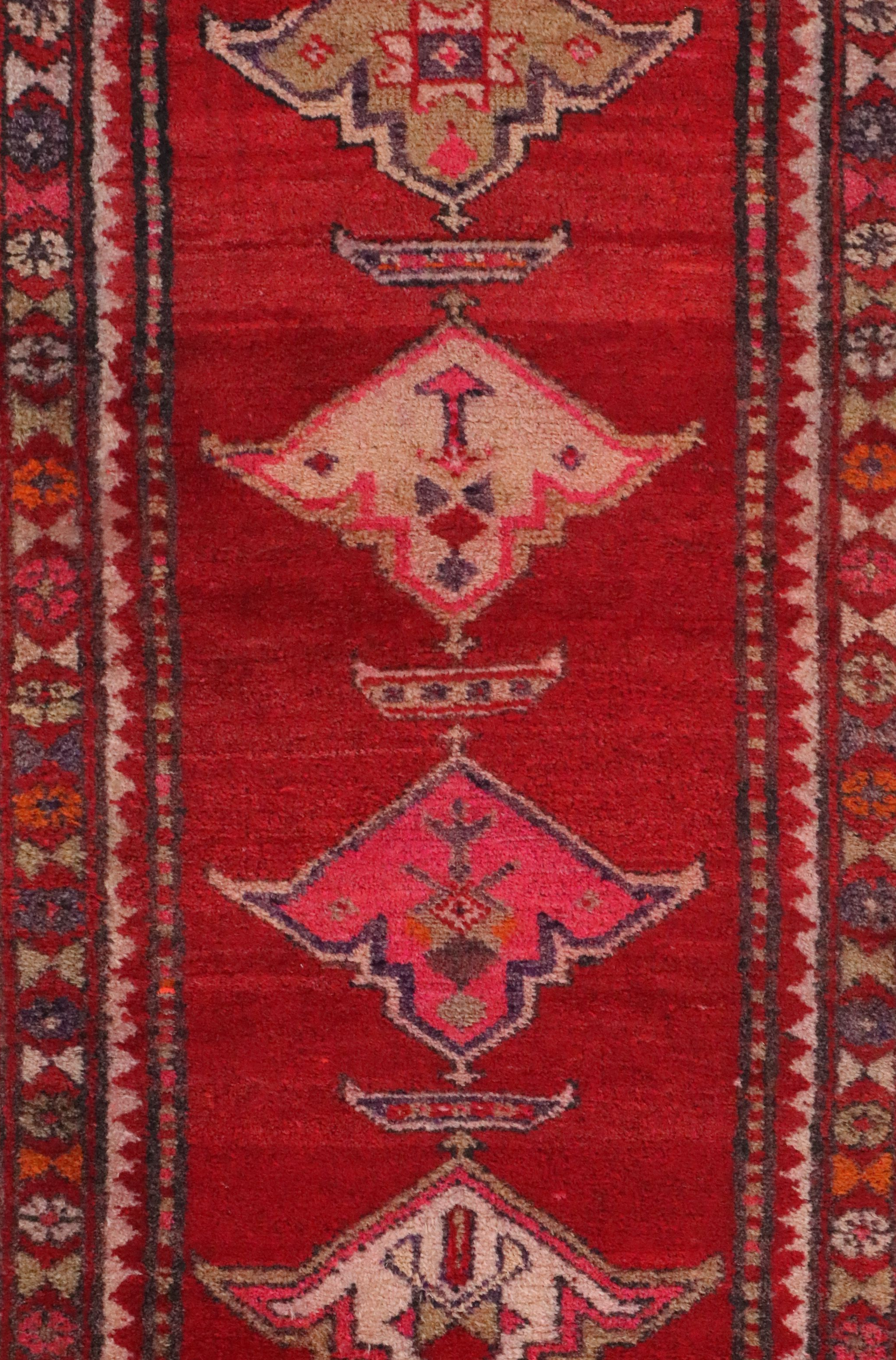 3' x 11'4 Hand-Knotted Turkish Village Long Rug