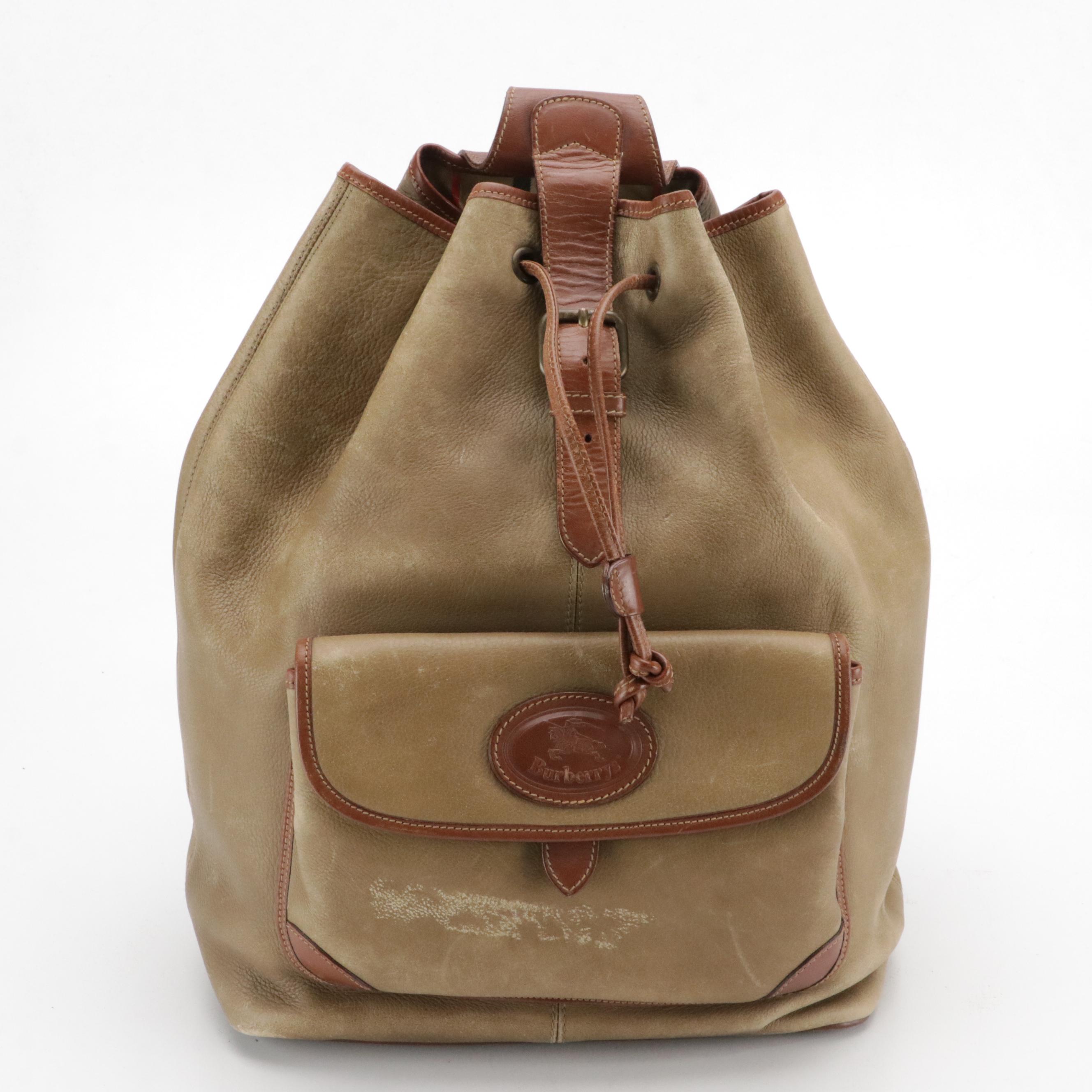 Burberrys Vintage Two-Tone Leather Backpack