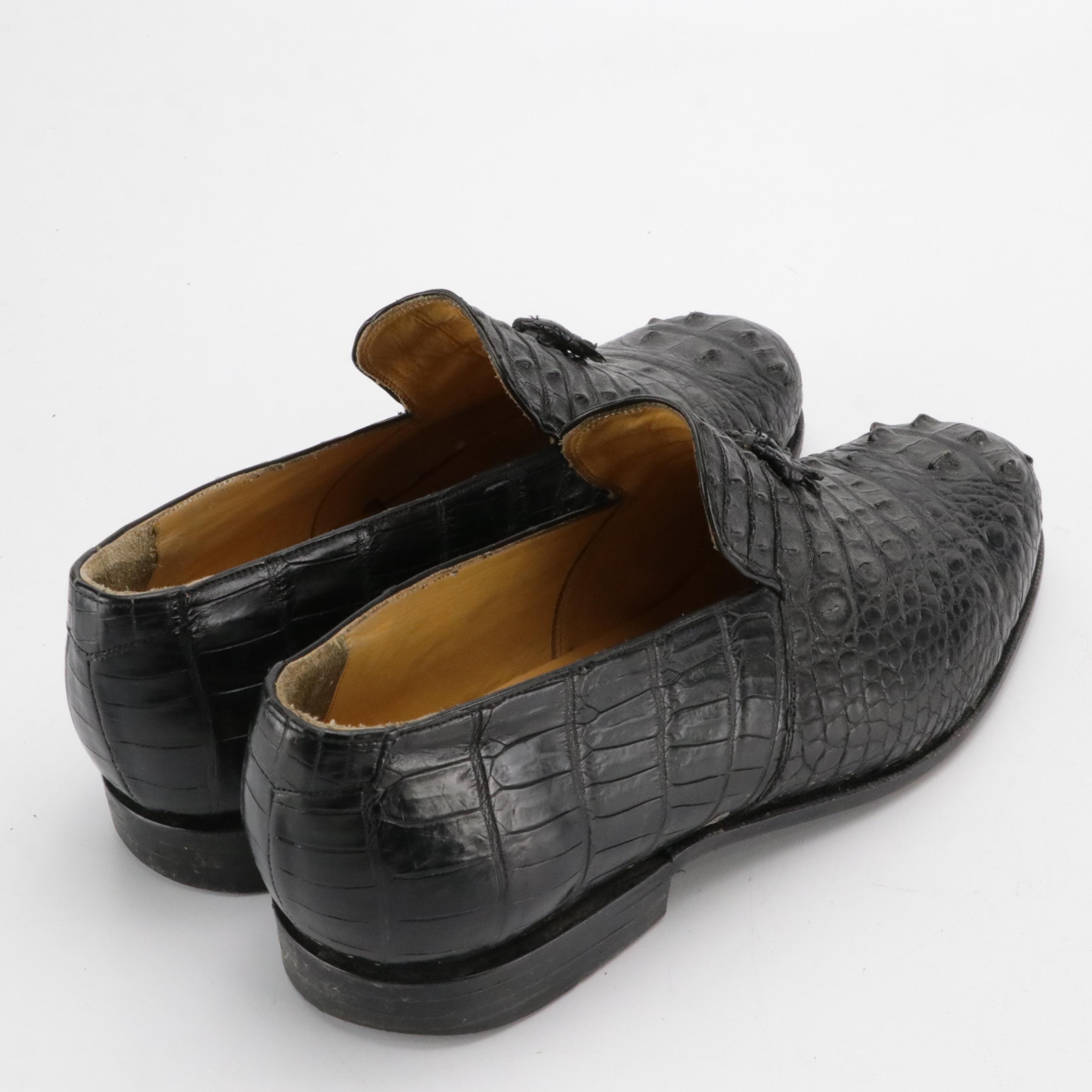 Men's Arditti Genuine Crocodile Leather Tassel Loafers