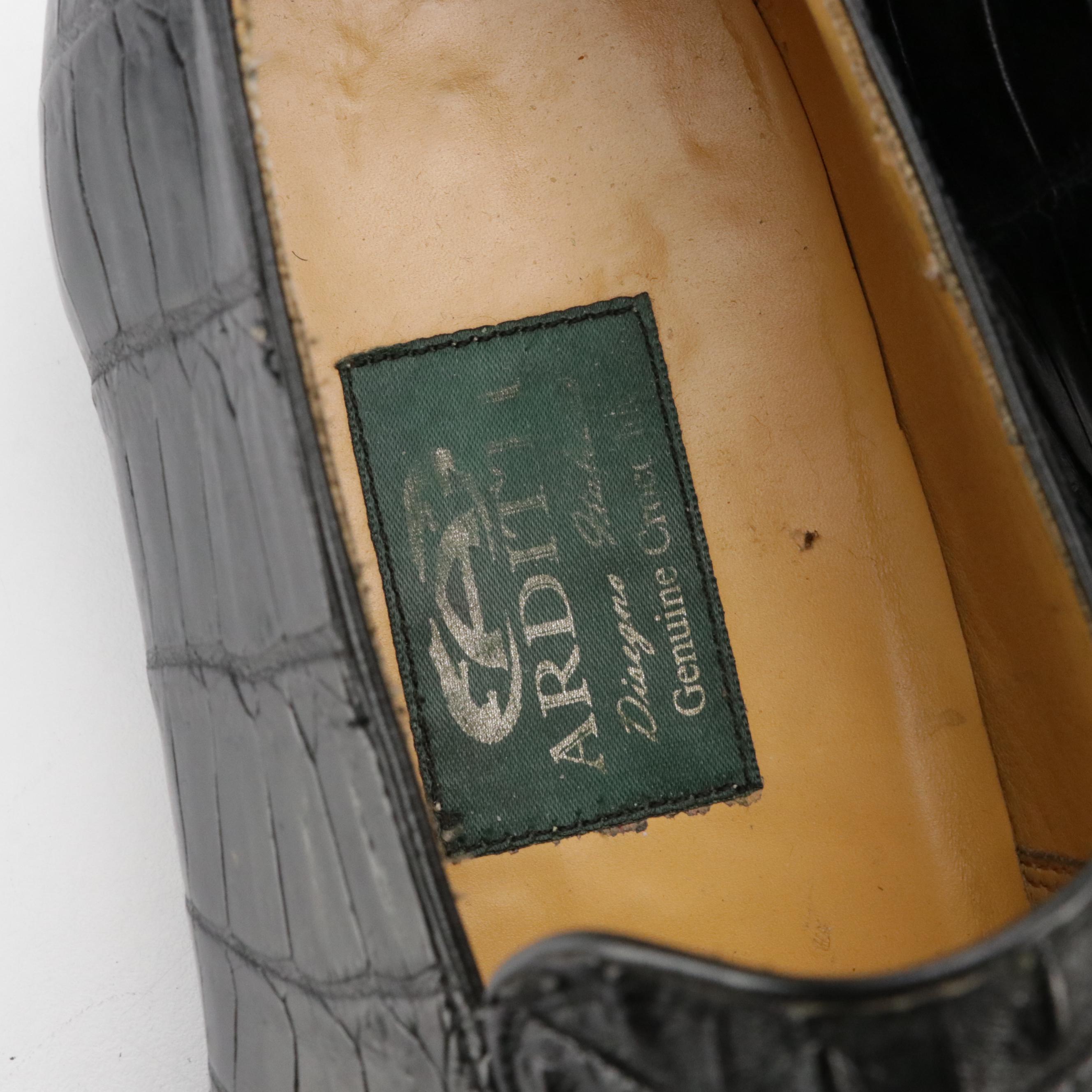 Men's Arditti Genuine Crocodile Leather Tassel Loafers