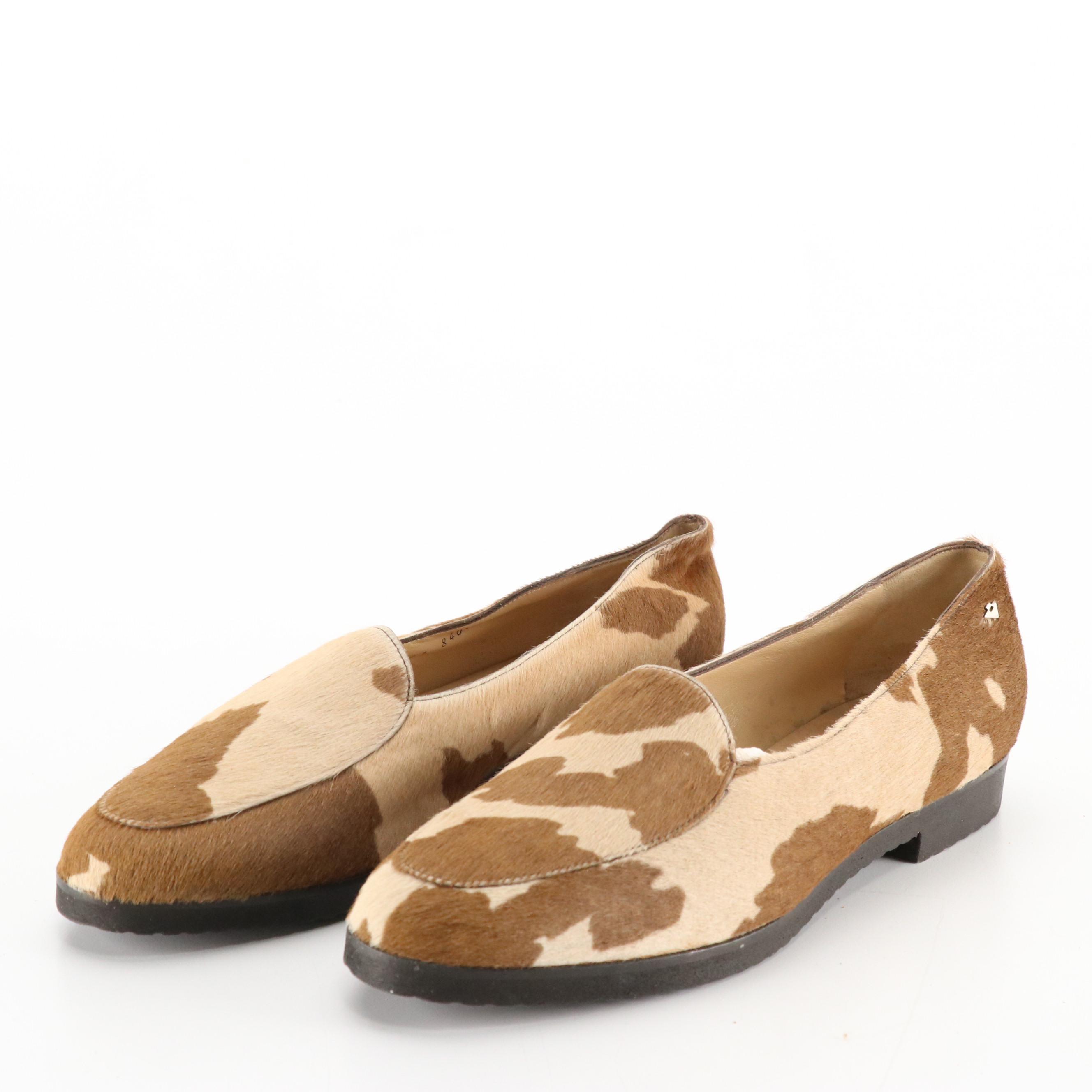Bottega Veneta Vintage Printed Pony Hair Loafers