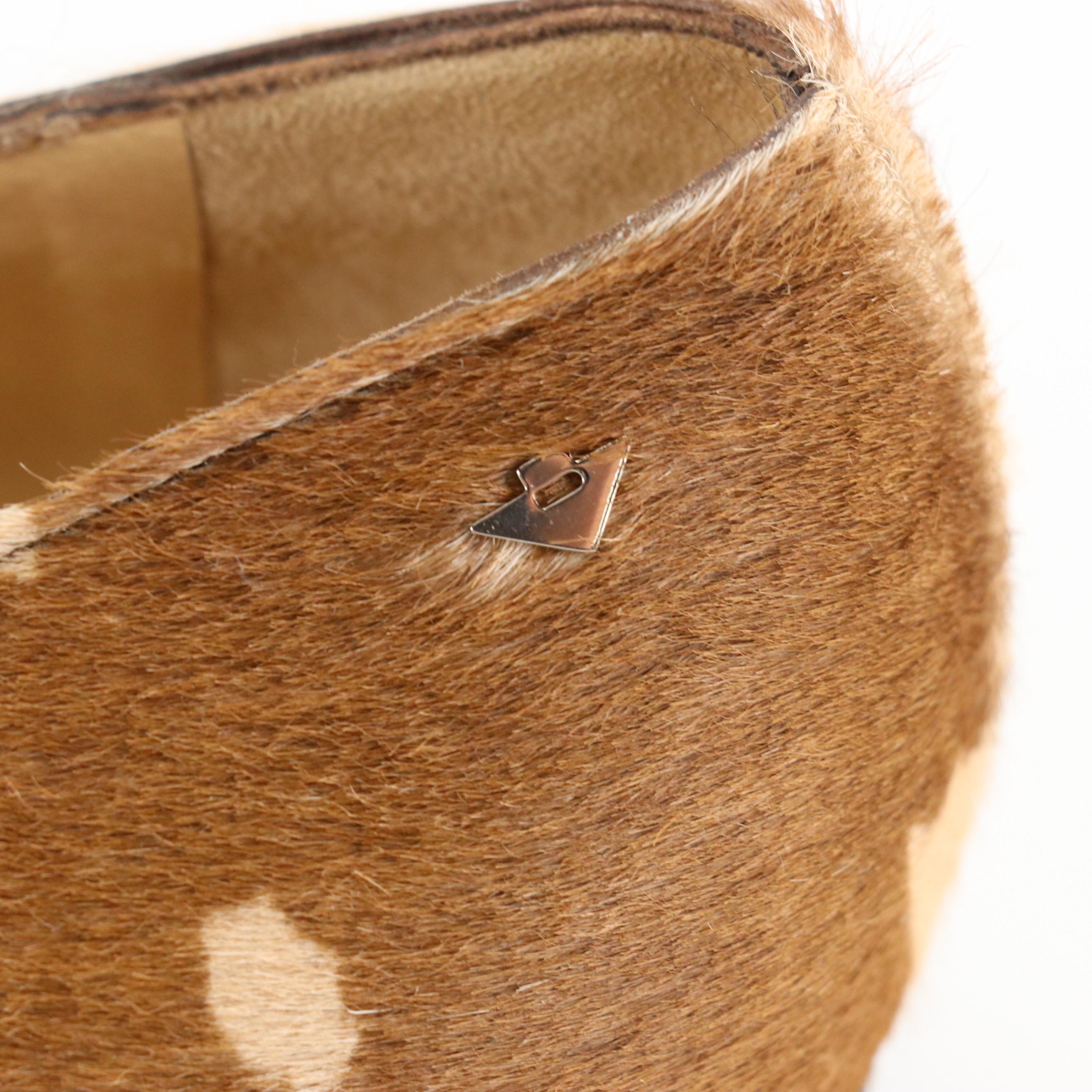 Bottega Veneta Vintage Printed Pony Hair Loafers