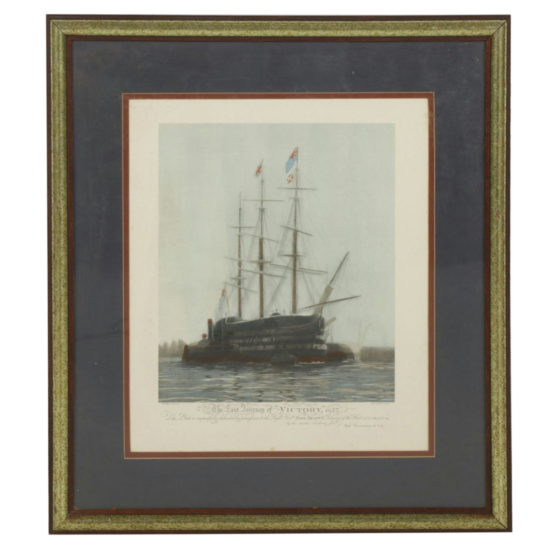 Aquatint After William Lionel Wyllie "The Last Journey of 'Victory' 1922"