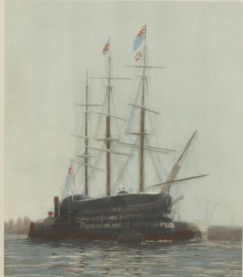 Aquatint After William Lionel Wyllie "The Last Journey of 'Victory' 1922"