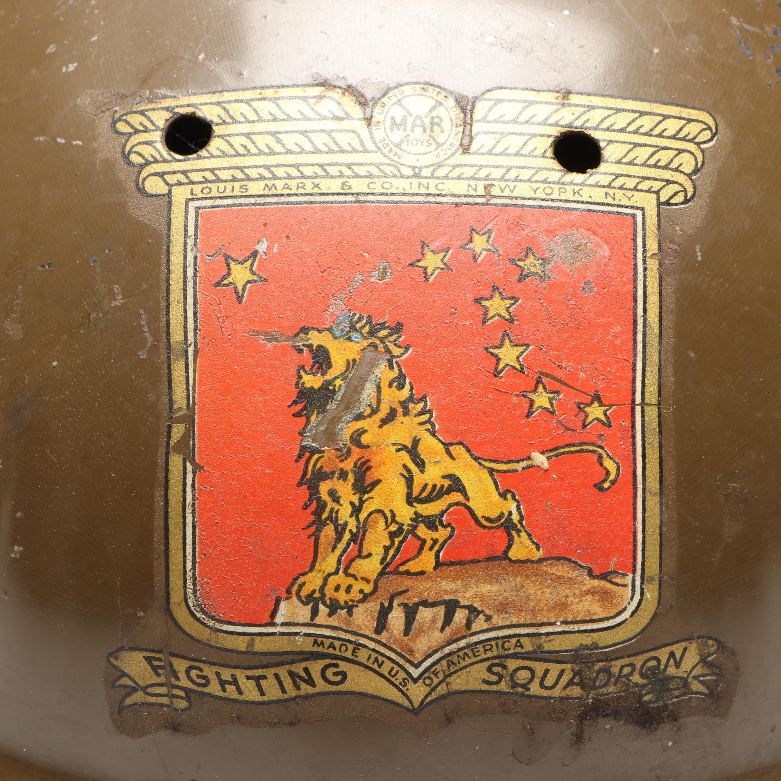 Marx "Fighting Squadron" Metal Toy Doughboy Helmet, Mid-20th Century