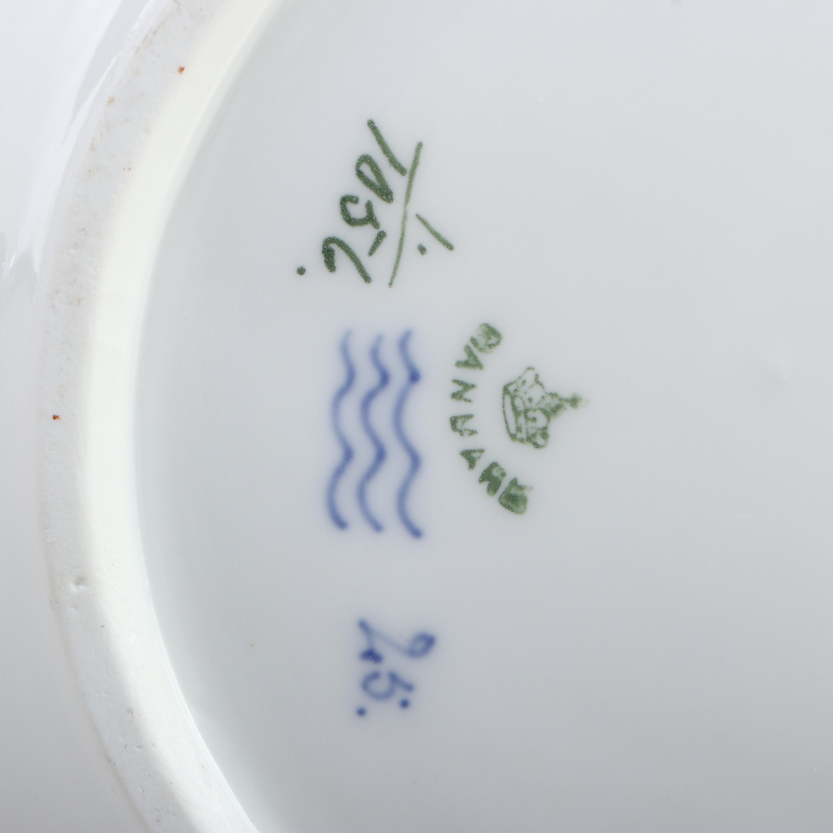 Royal Copenhagen Platter with Serving Tray and Other Ceramic and Wood Tableware