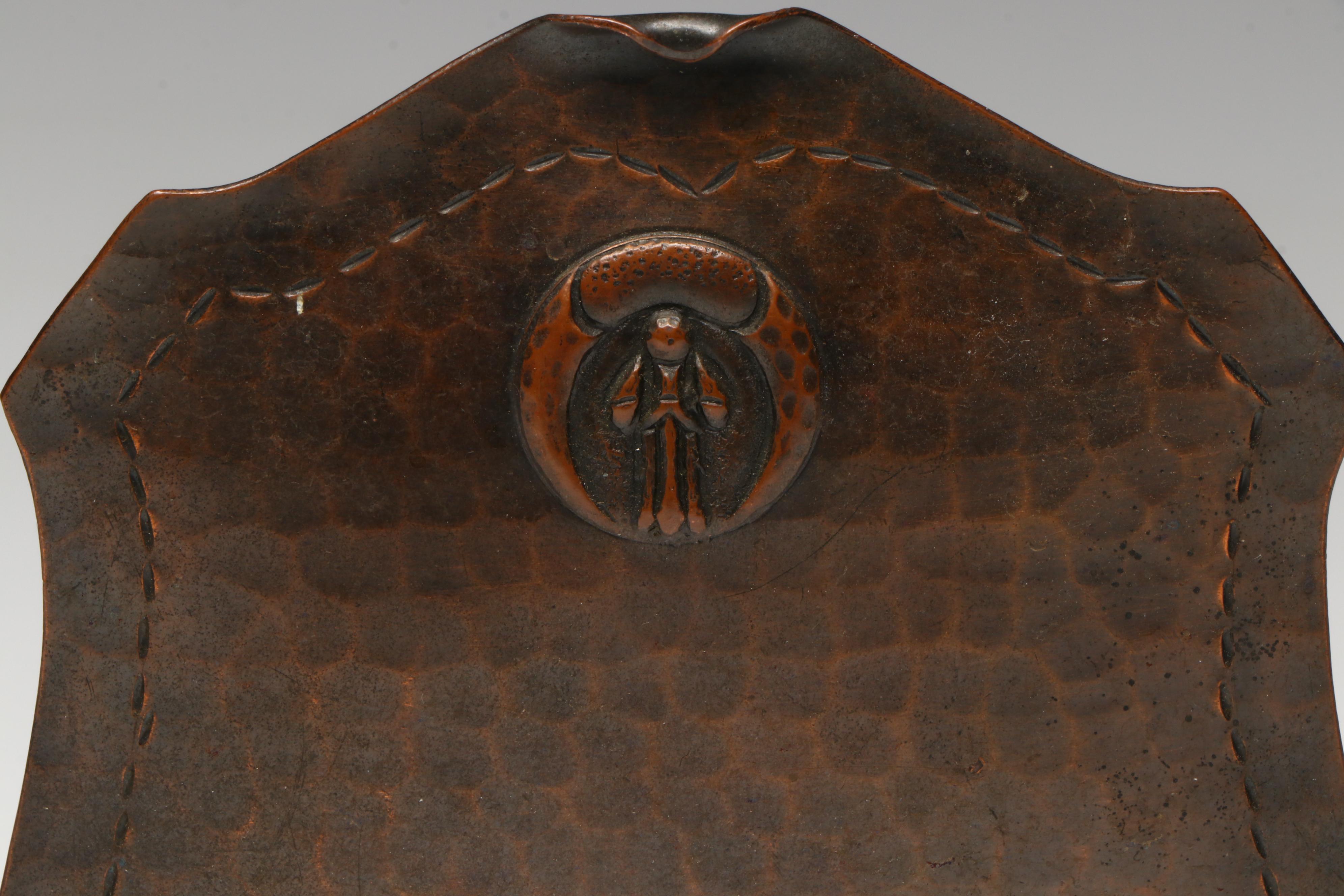 Art Nouveau Style Bronze Bookends with Old Mission Kopperkraft Bookends