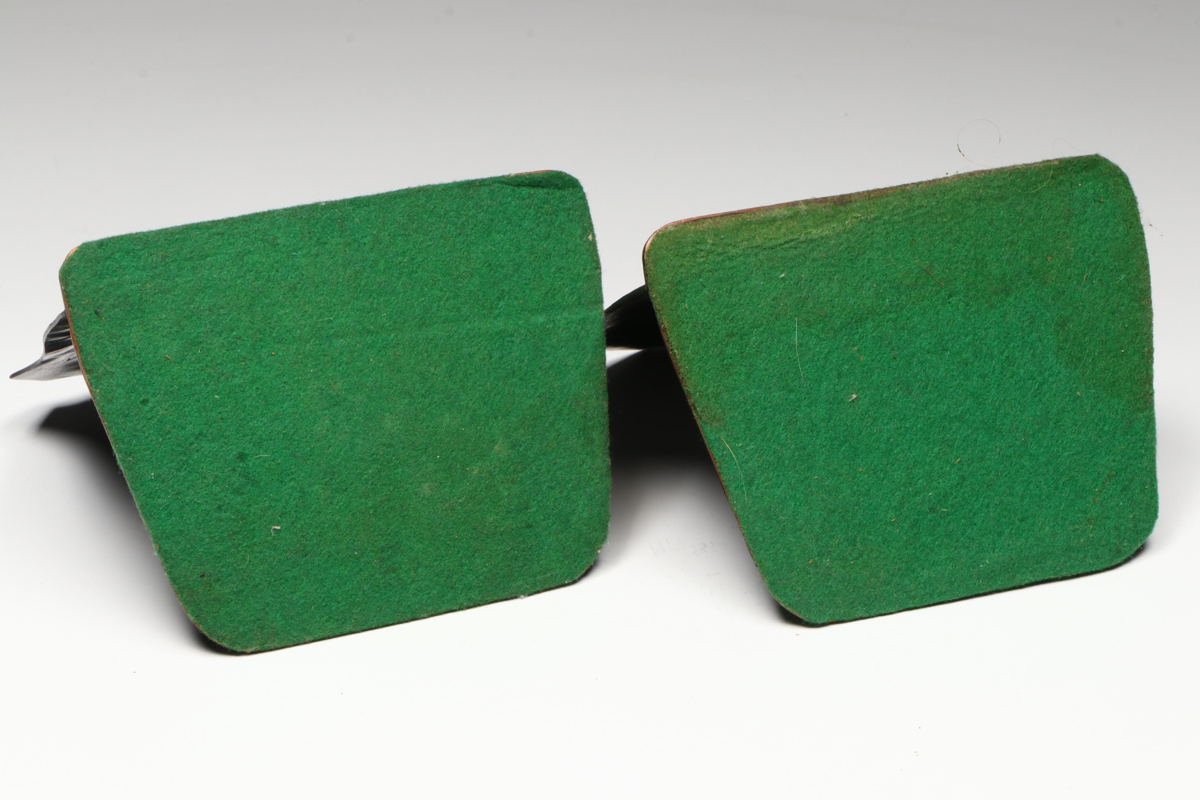 Art Nouveau Style Bronze Bookends with Old Mission Kopperkraft Bookends