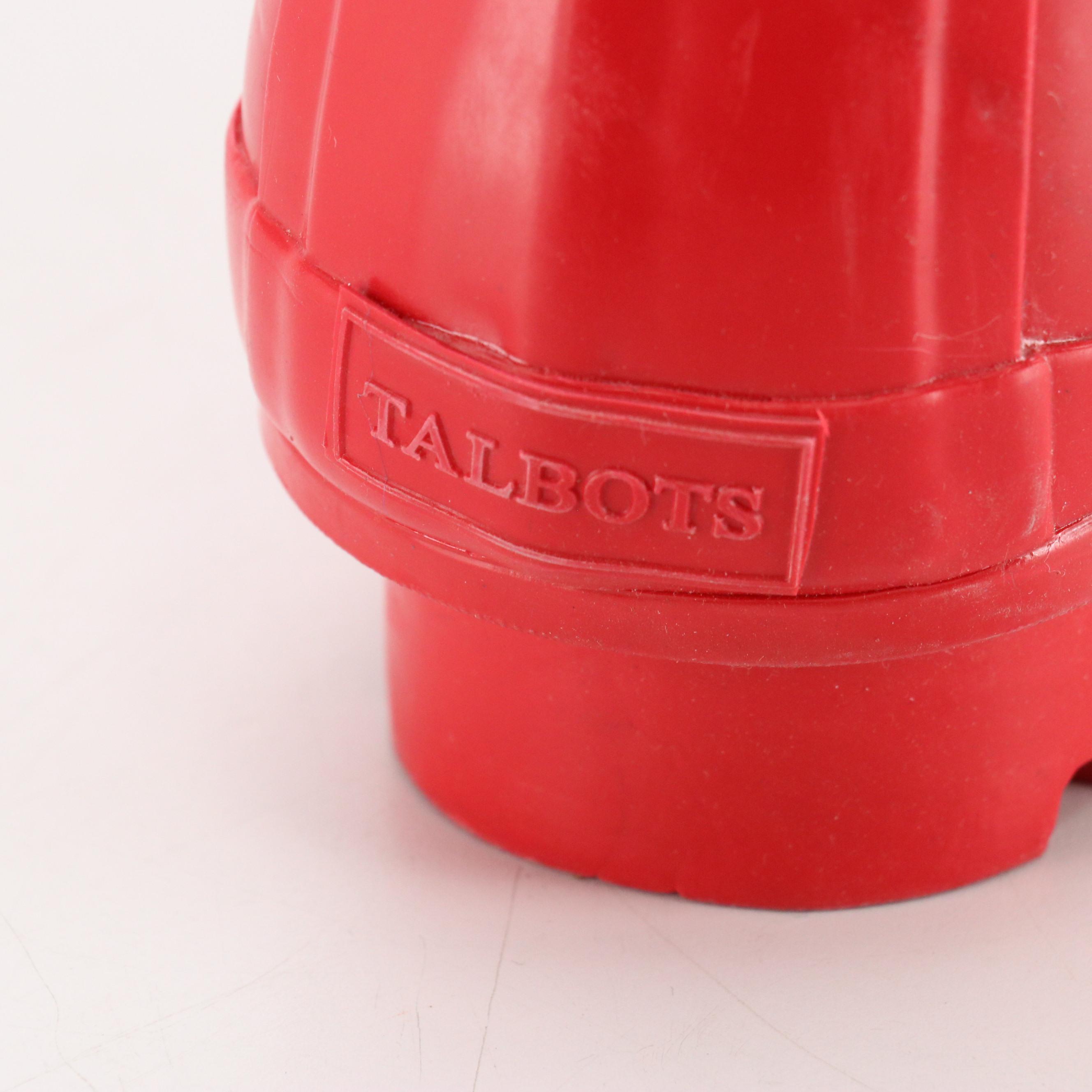 Talbots Plaid Pattern 15" Rubber Rain Boots