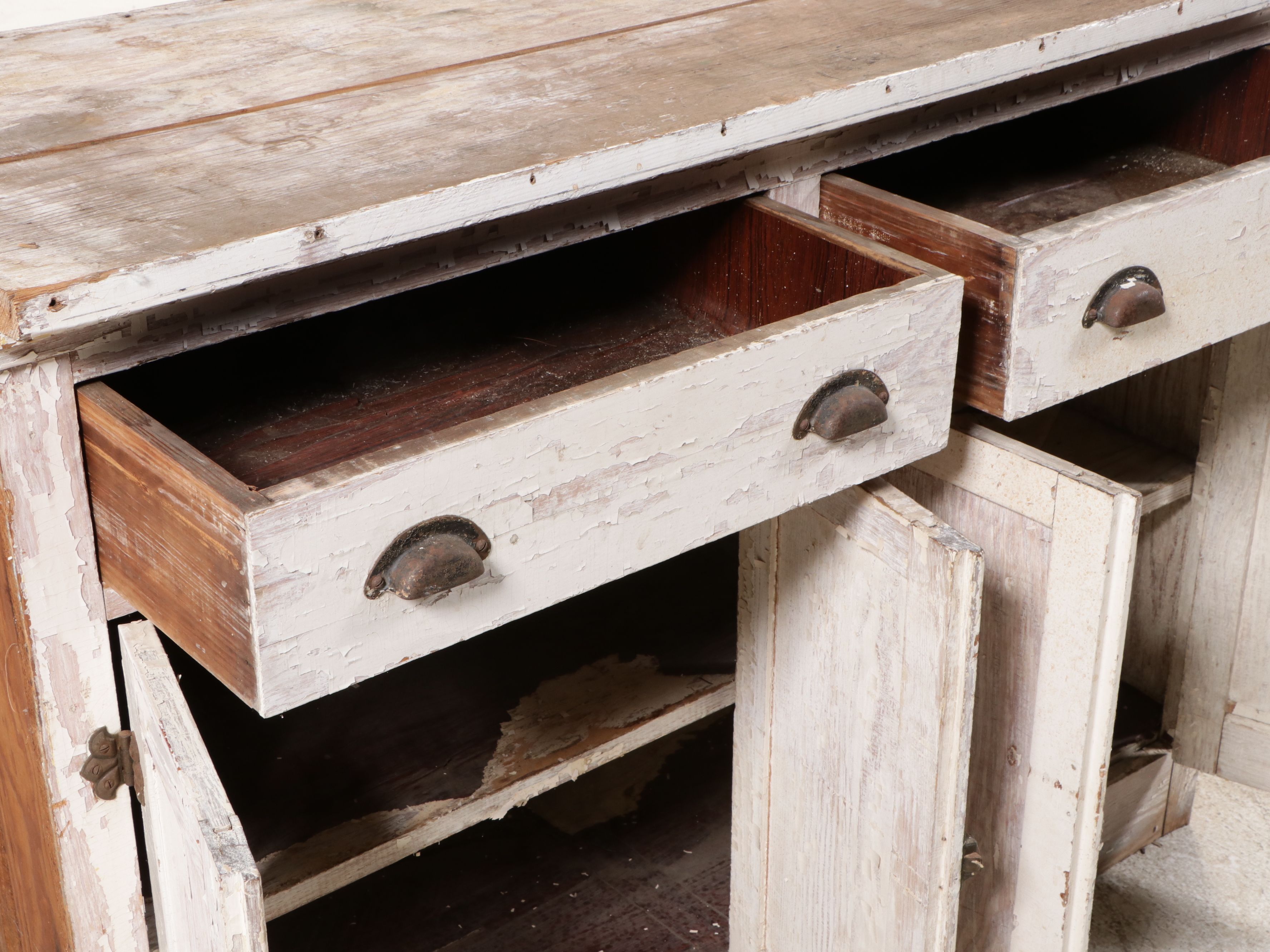 Vintage Painted Wooden Sideboard