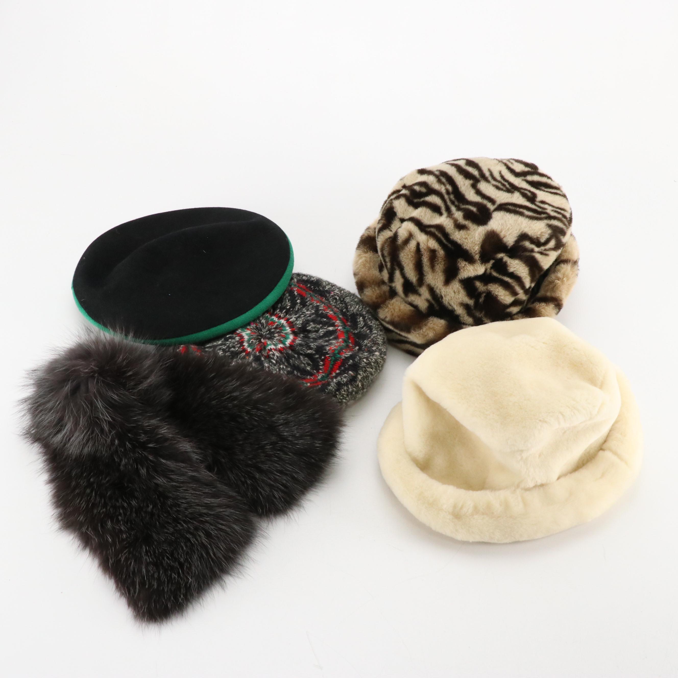Gilly Forge & Grevi Firenze Faux Fur Hats, Aris Wool Knit Hat, More Vintage Hats