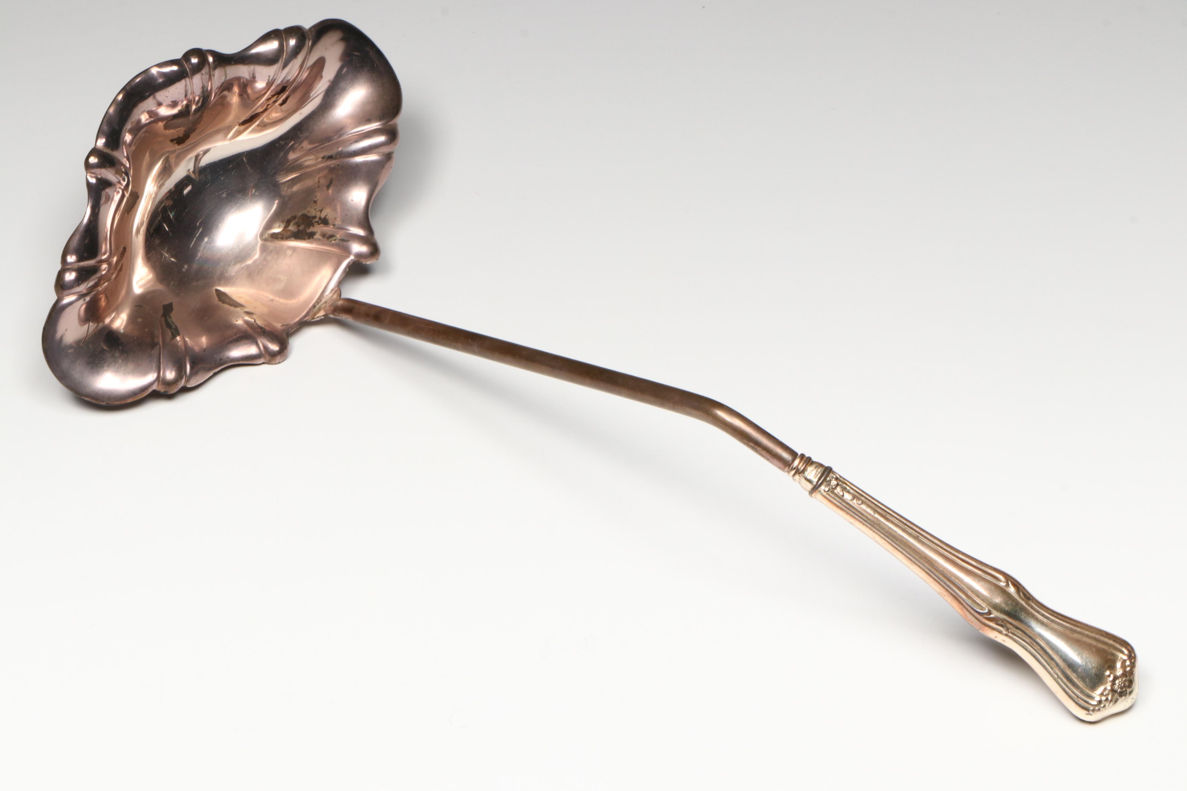 Cobalt Glass and Silver Tone Overlay Punch Set