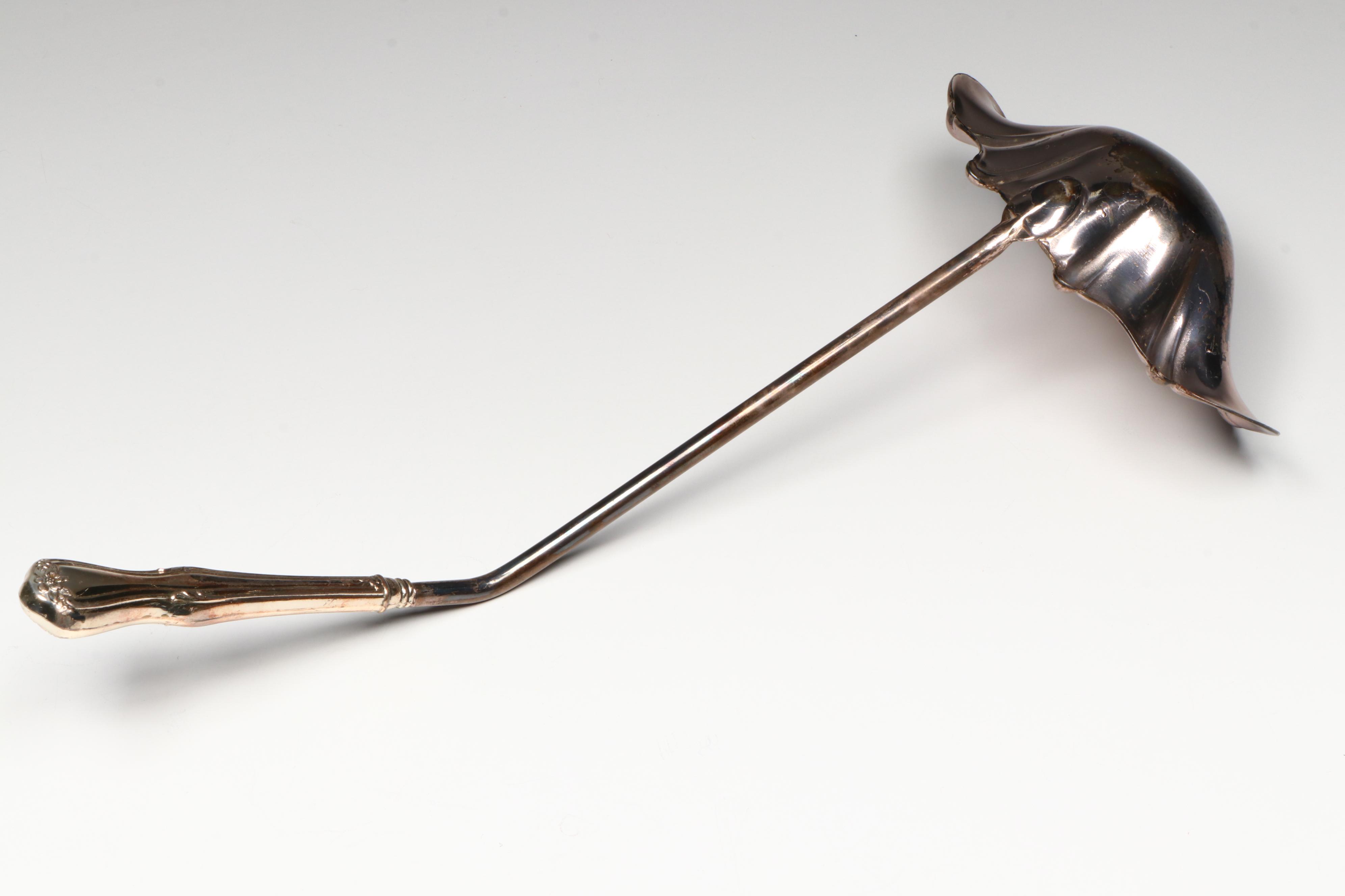 Cobalt Glass and Silver Tone Overlay Punch Set