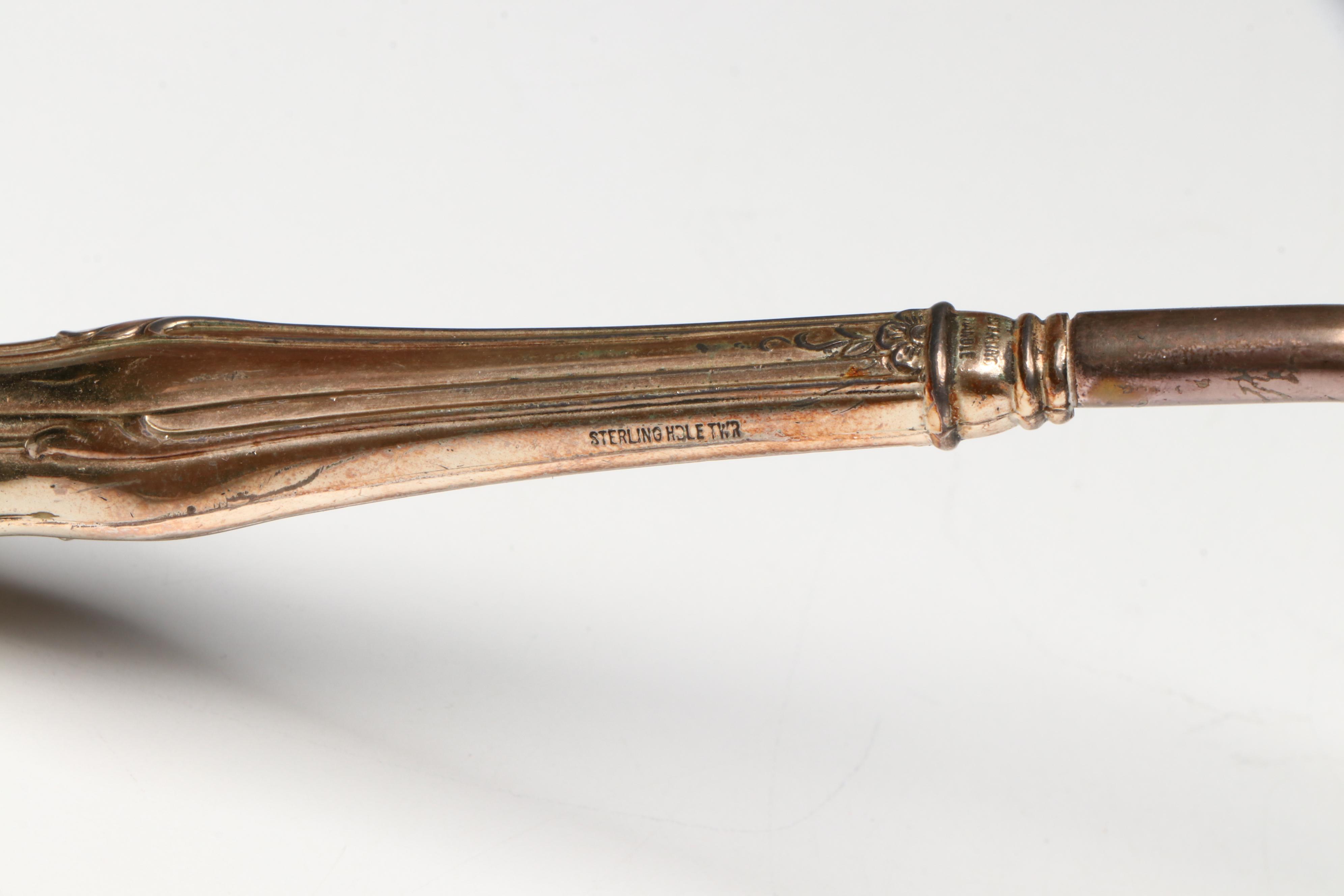 Cobalt Glass and Silver Tone Overlay Punch Set