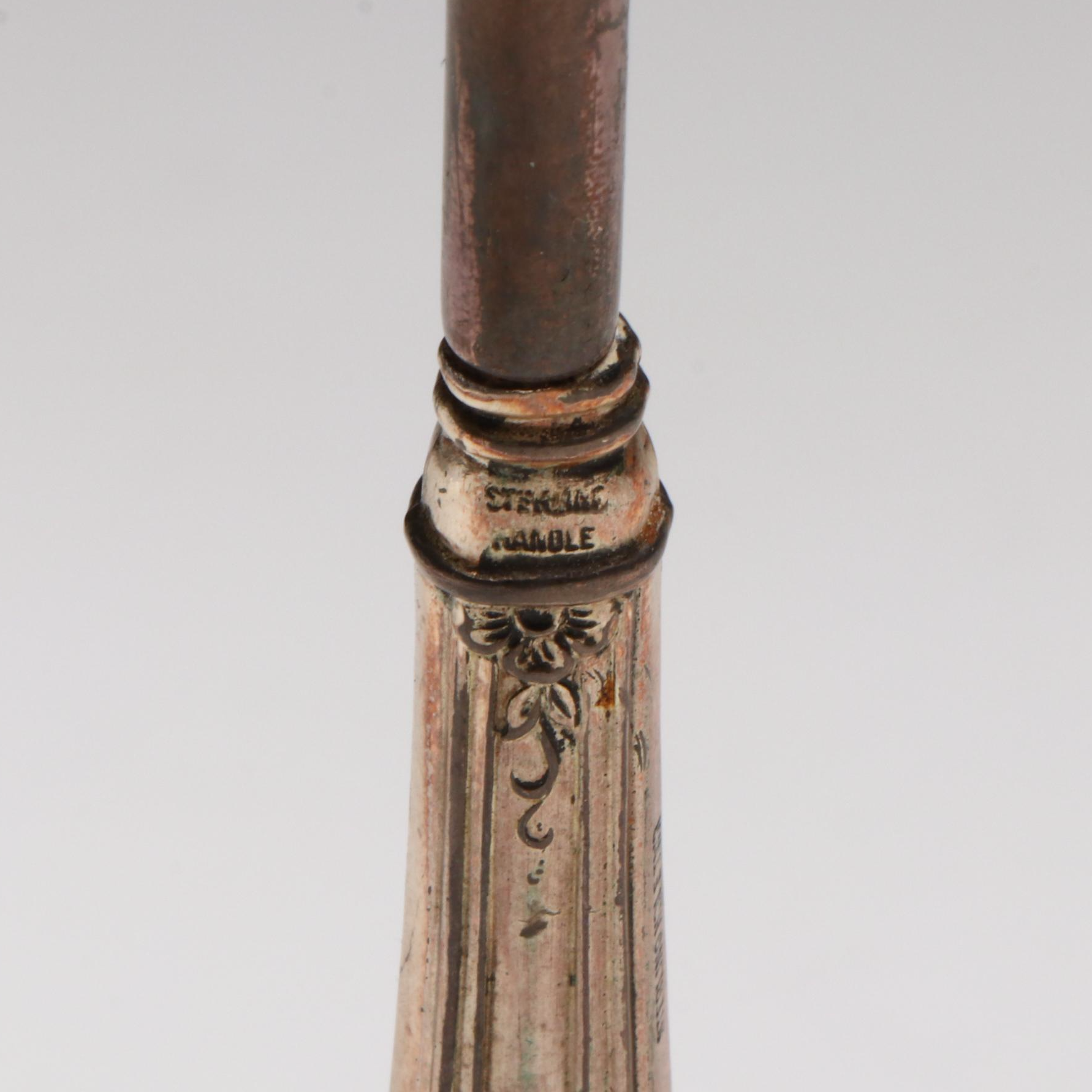 Cobalt Glass and Silver Tone Overlay Punch Set