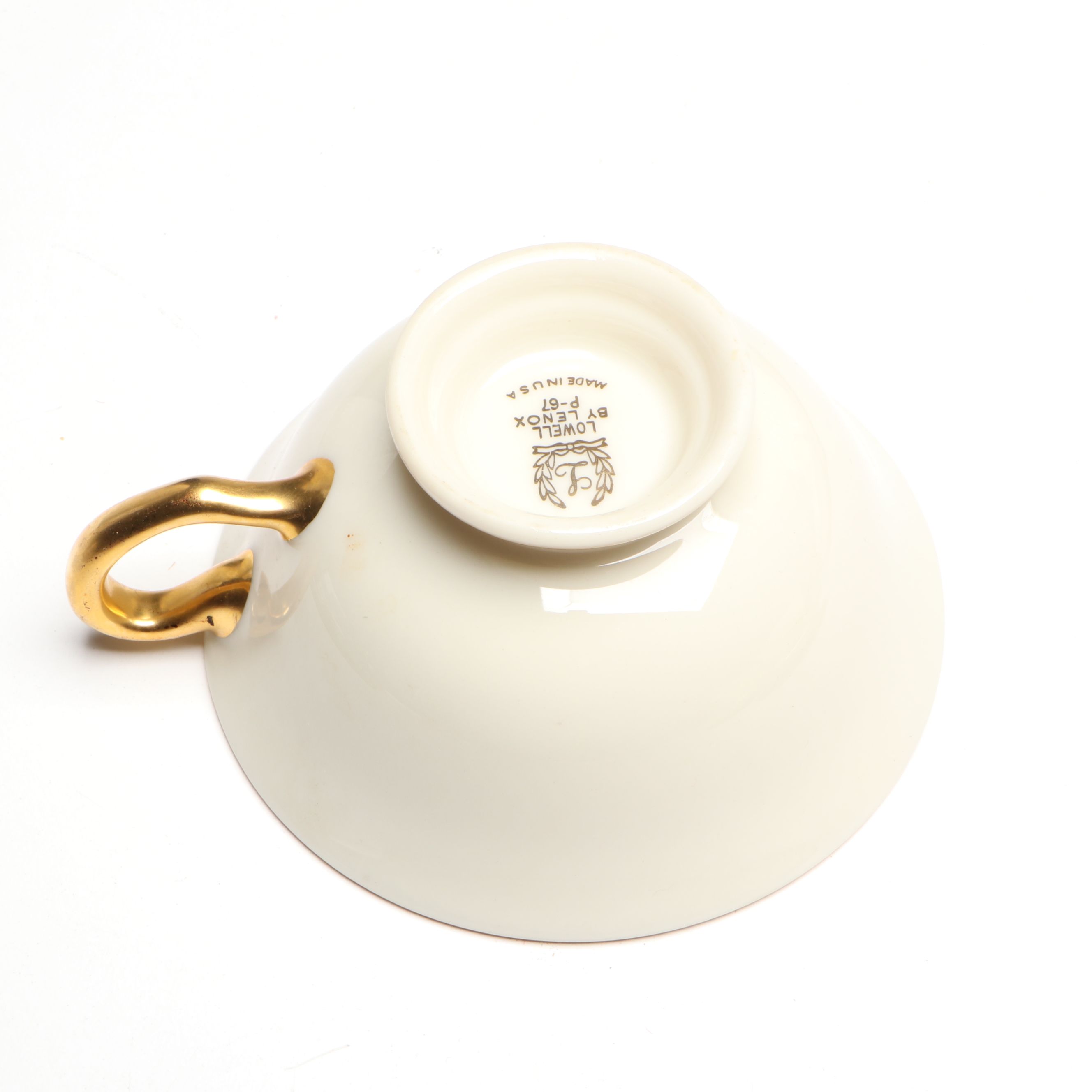 Lenox "Lowell" Dinnerware with Bavarian Gilt Ceramic Cream Soup Bowls