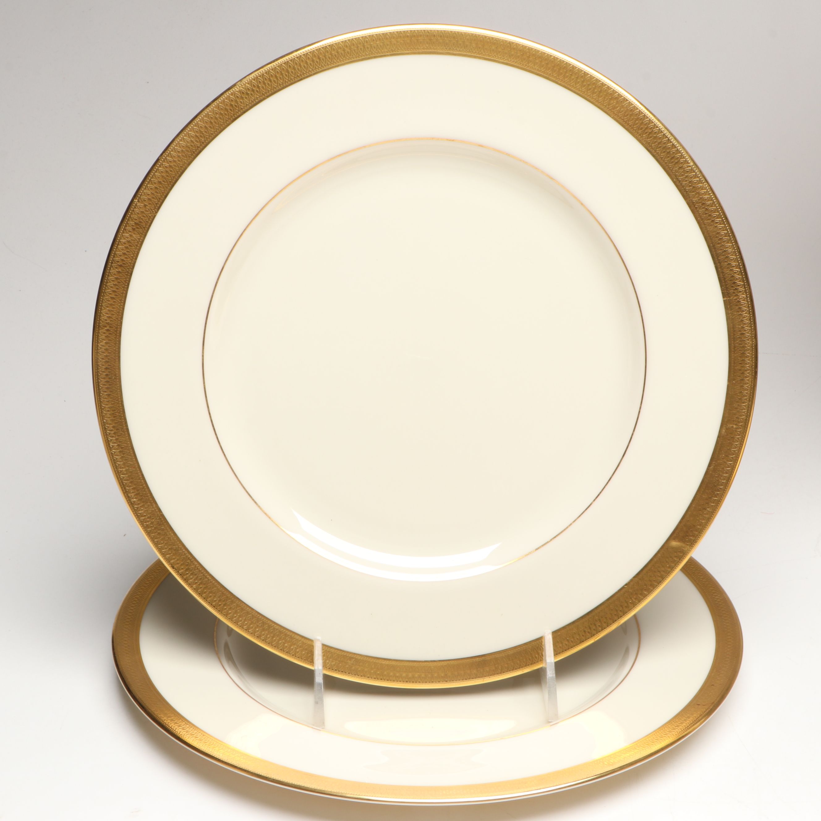 Lenox "Lowell" Dinnerware with Bavarian Gilt Ceramic Cream Soup Bowls