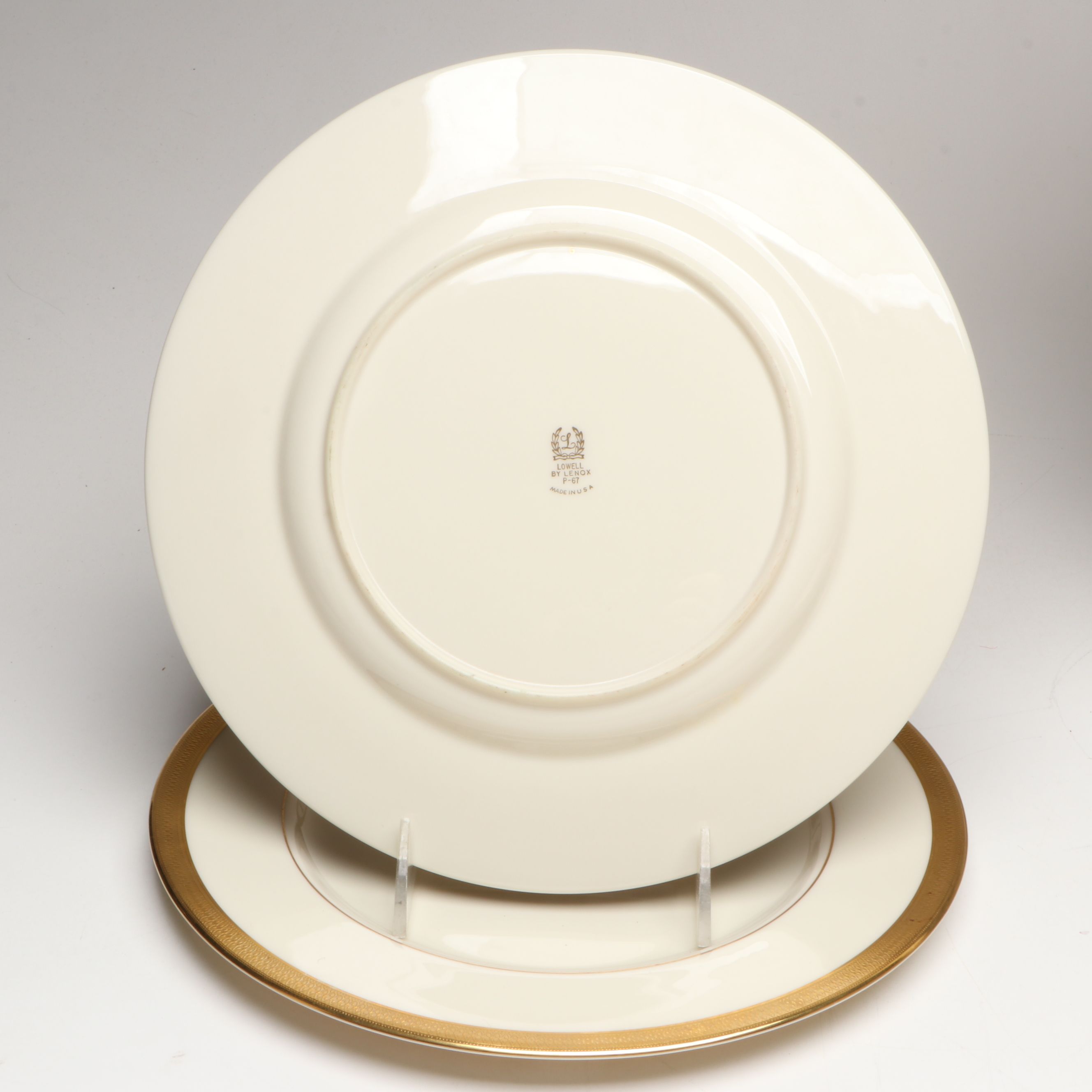 Lenox "Lowell" Dinnerware with Bavarian Gilt Ceramic Cream Soup Bowls