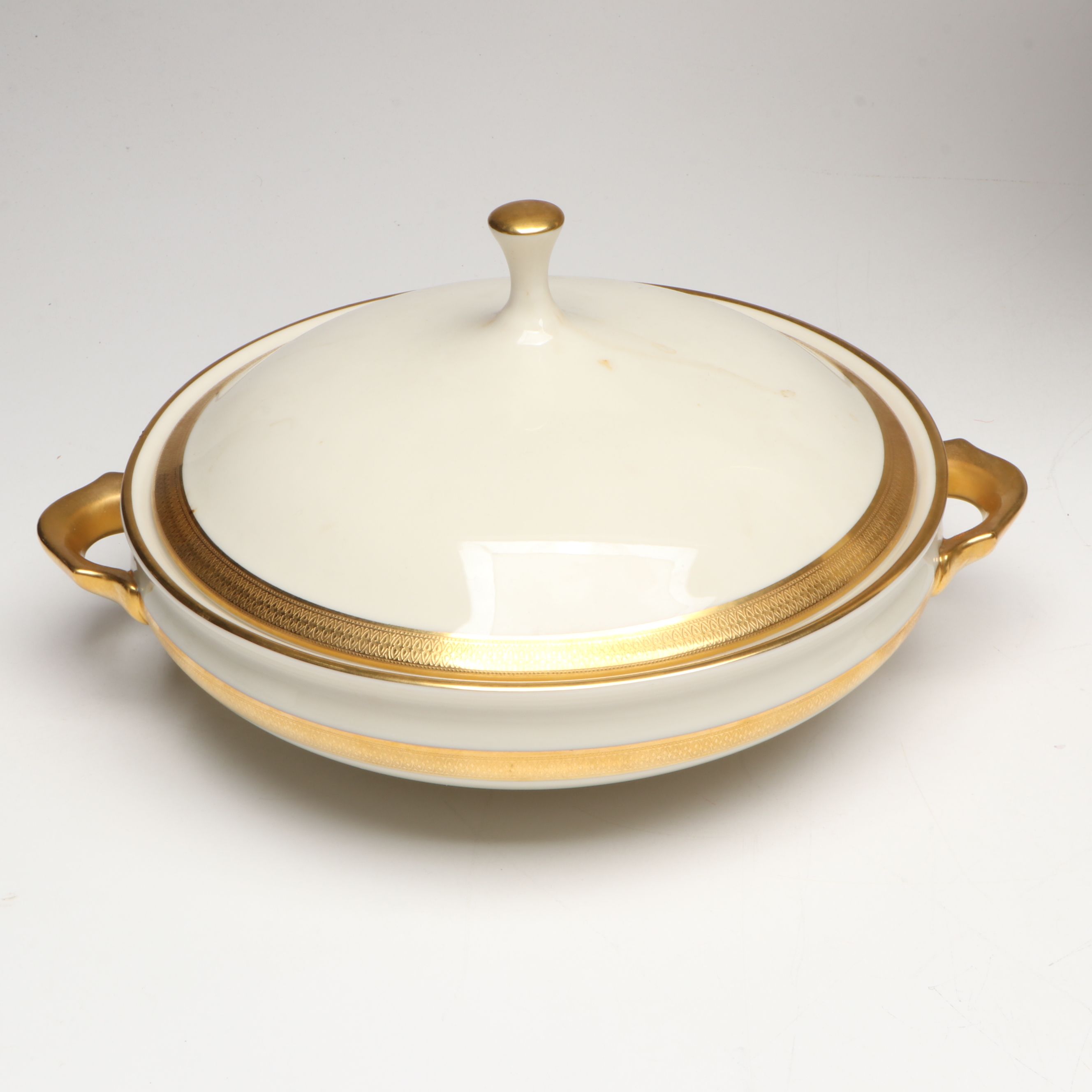 Lenox "Lowell" Dinnerware with Bavarian Gilt Ceramic Cream Soup Bowls