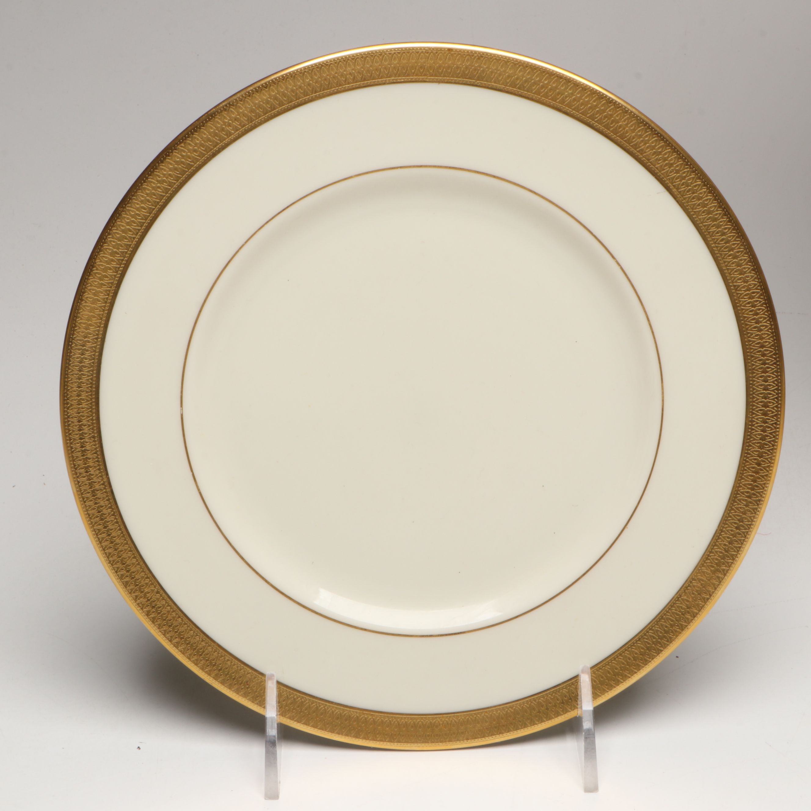 Lenox "Lowell" Dinnerware with Bavarian Gilt Ceramic Cream Soup Bowls