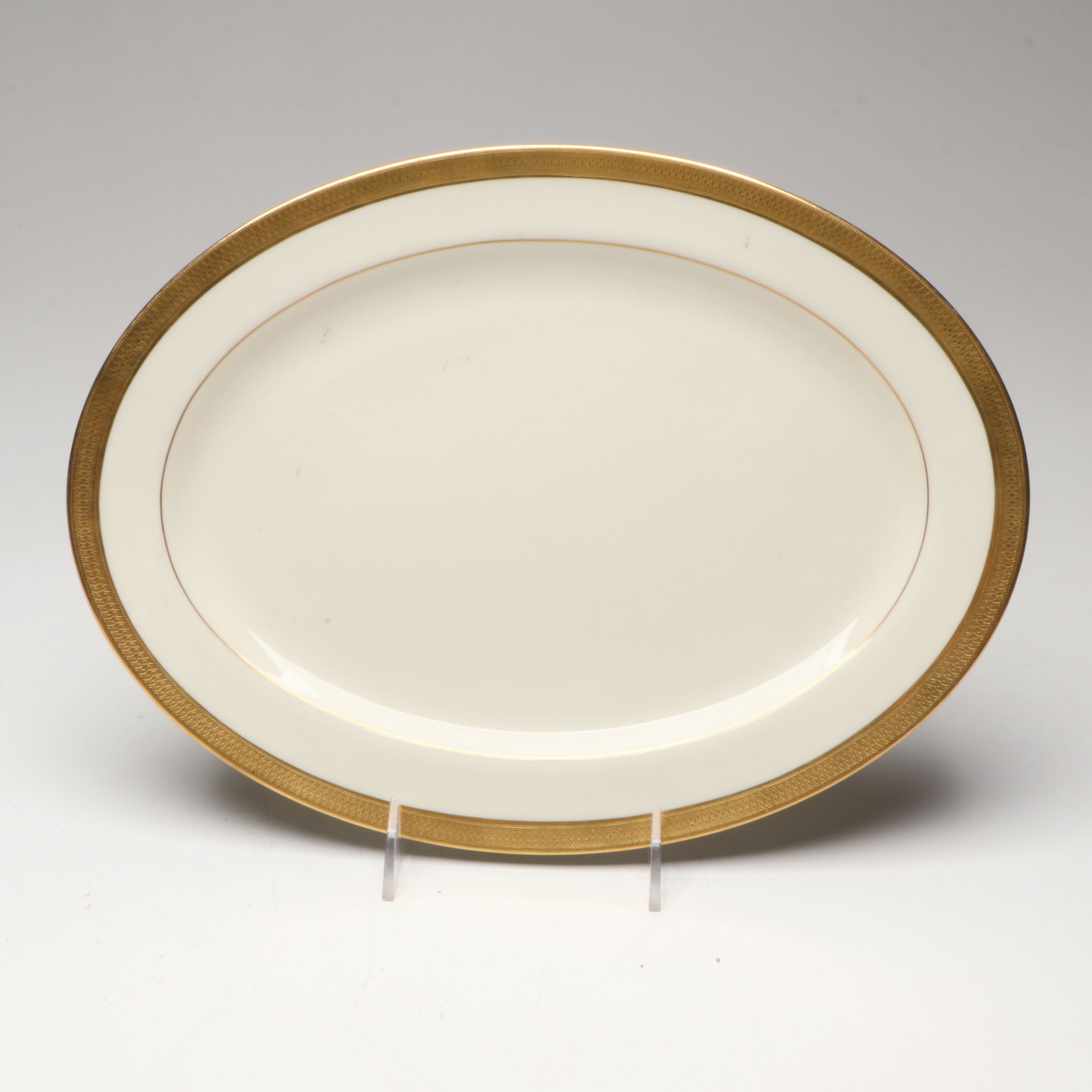 Lenox "Lowell" Dinnerware with Bavarian Gilt Ceramic Cream Soup Bowls