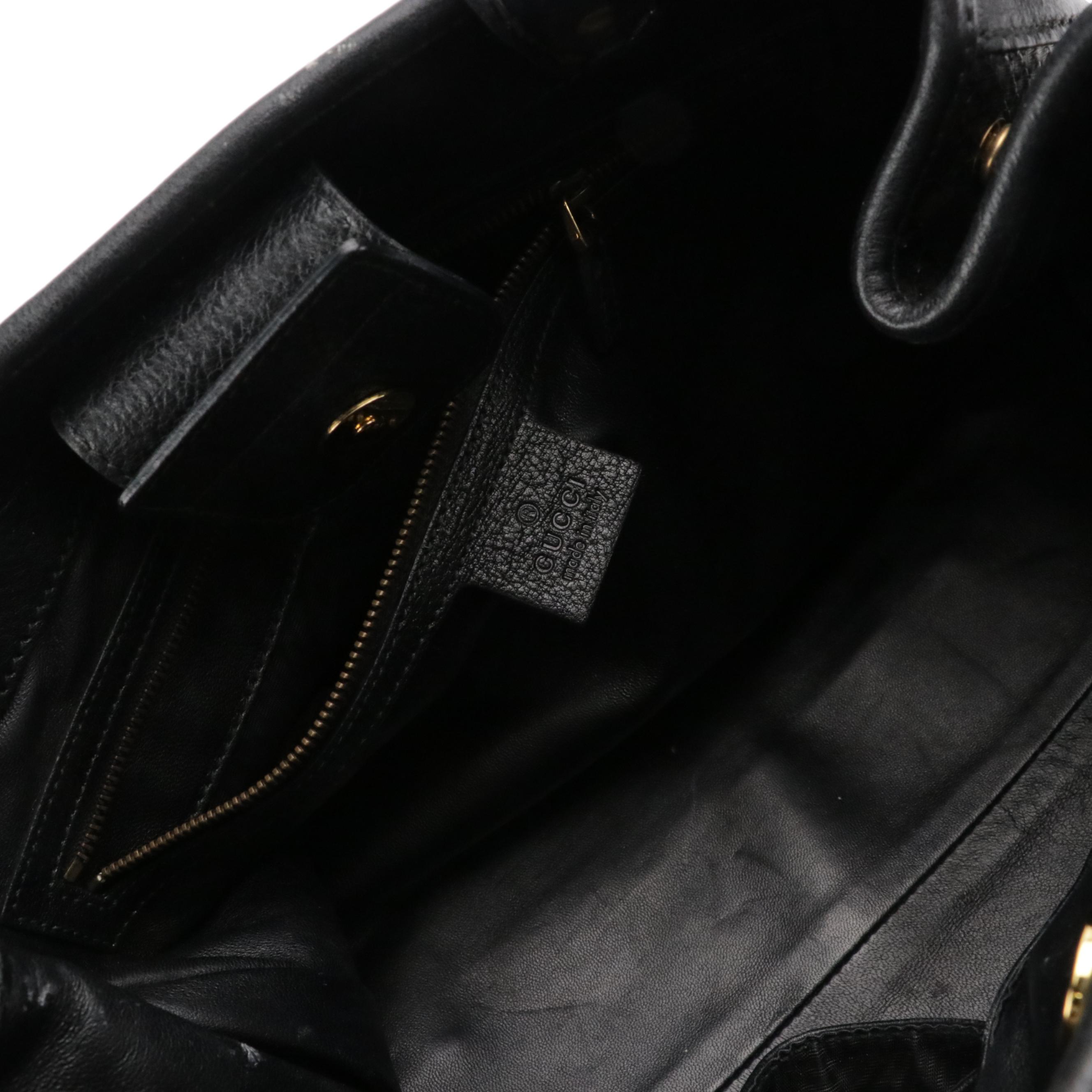 Gucci Medium GG Belted Running Satchel Bag in Black Python Leather