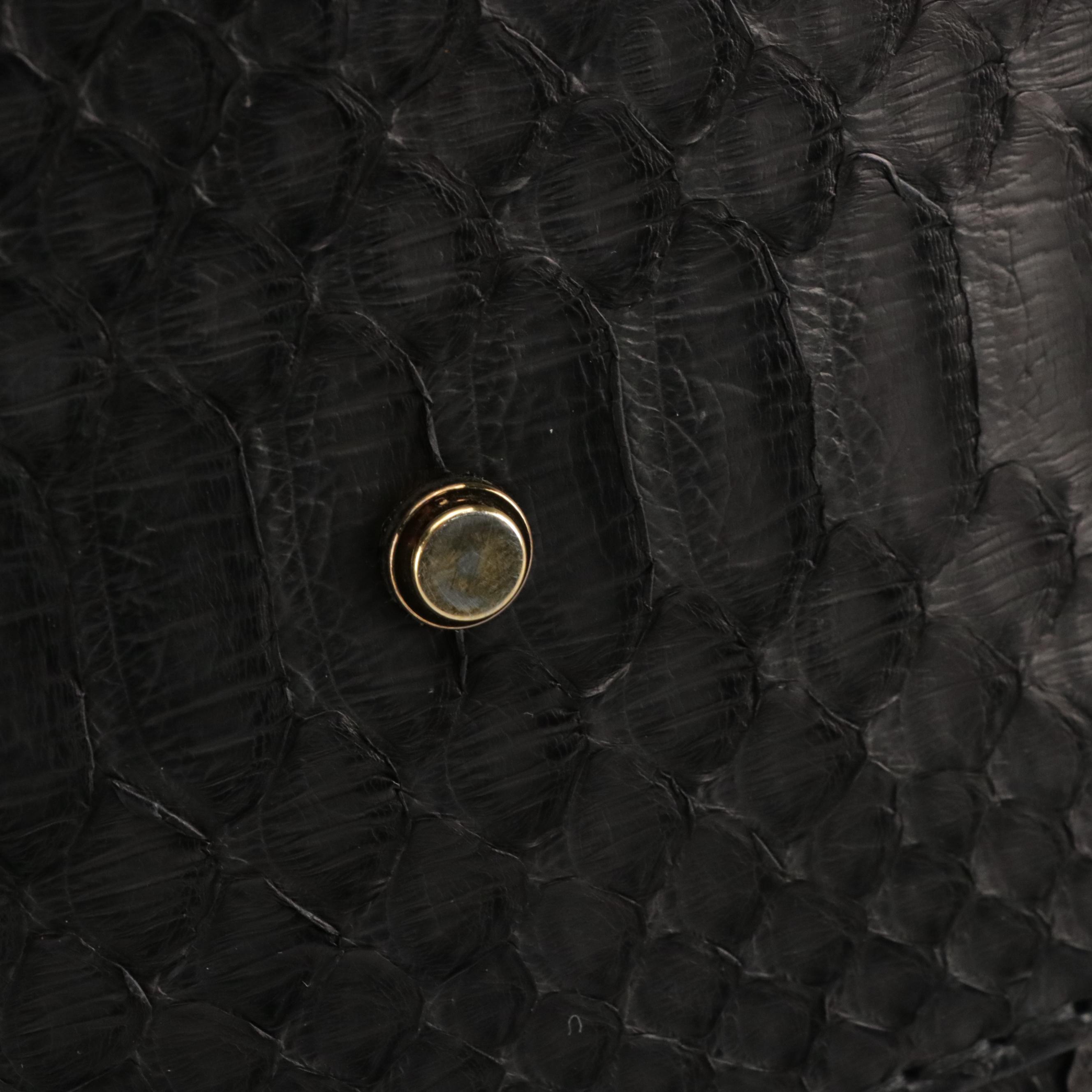 Gucci Medium GG Belted Running Satchel Bag in Black Python Leather