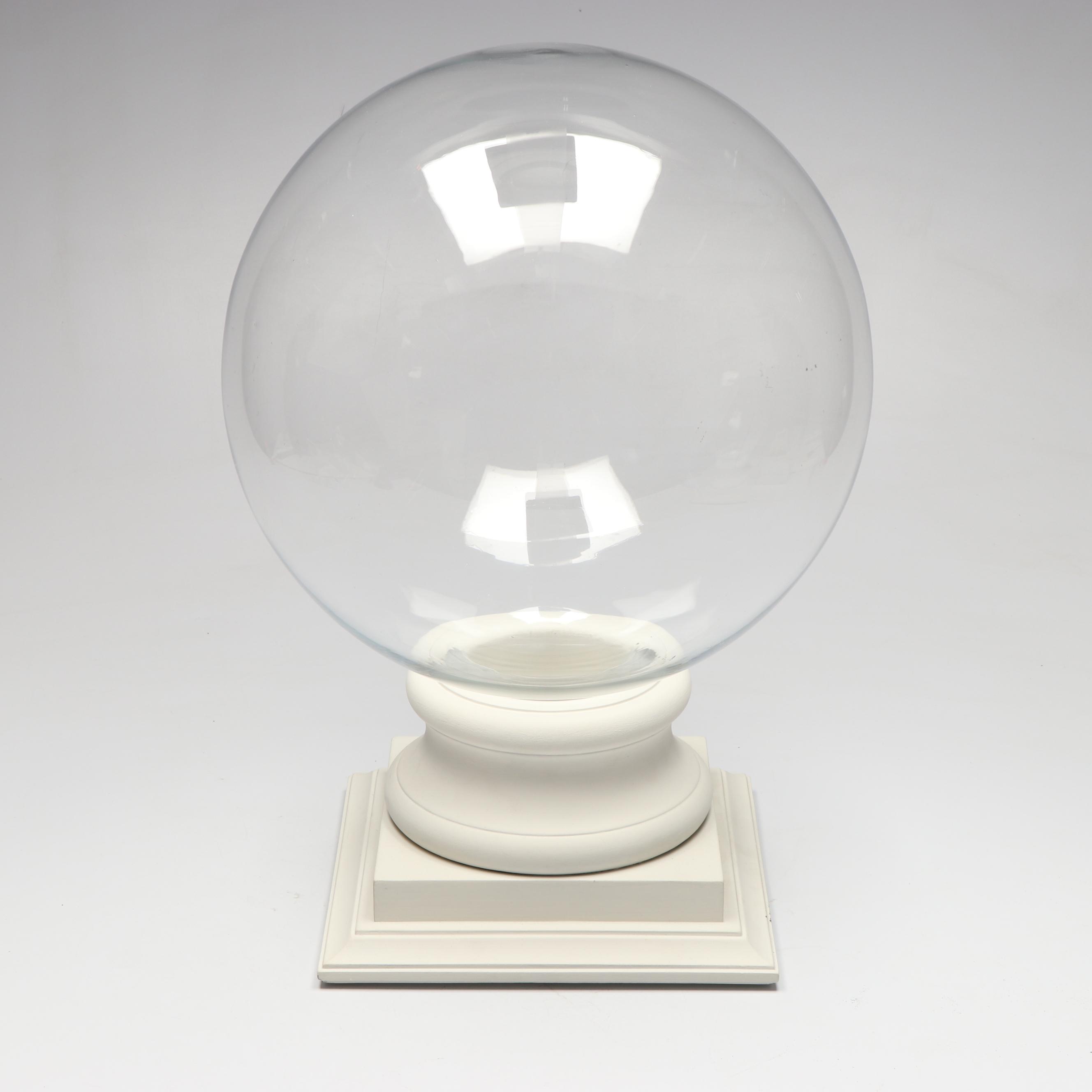 Glass Orbs with Wood Stands