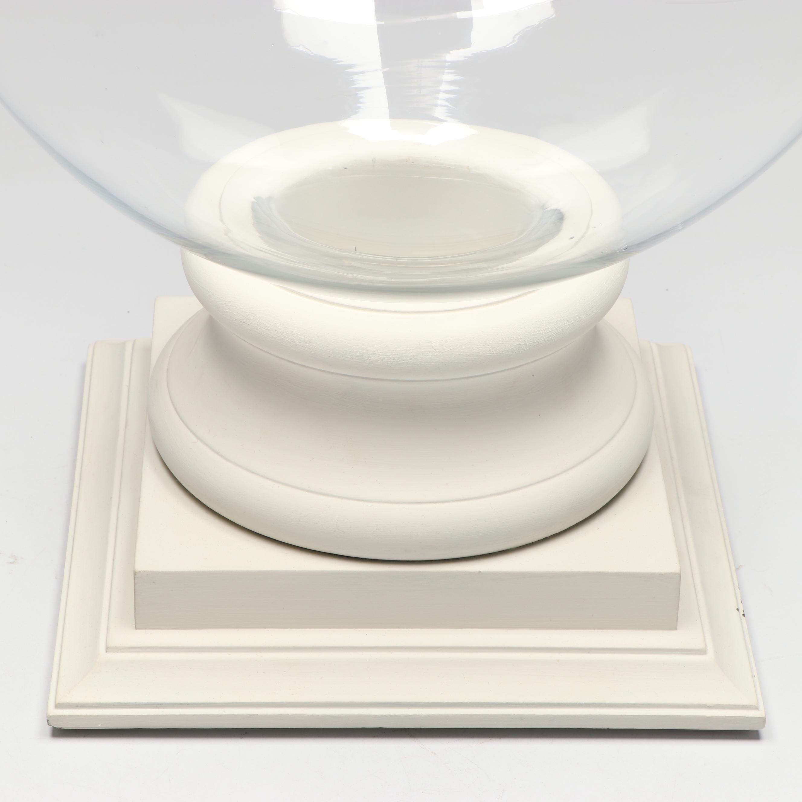 Glass Orbs with Wood Stands