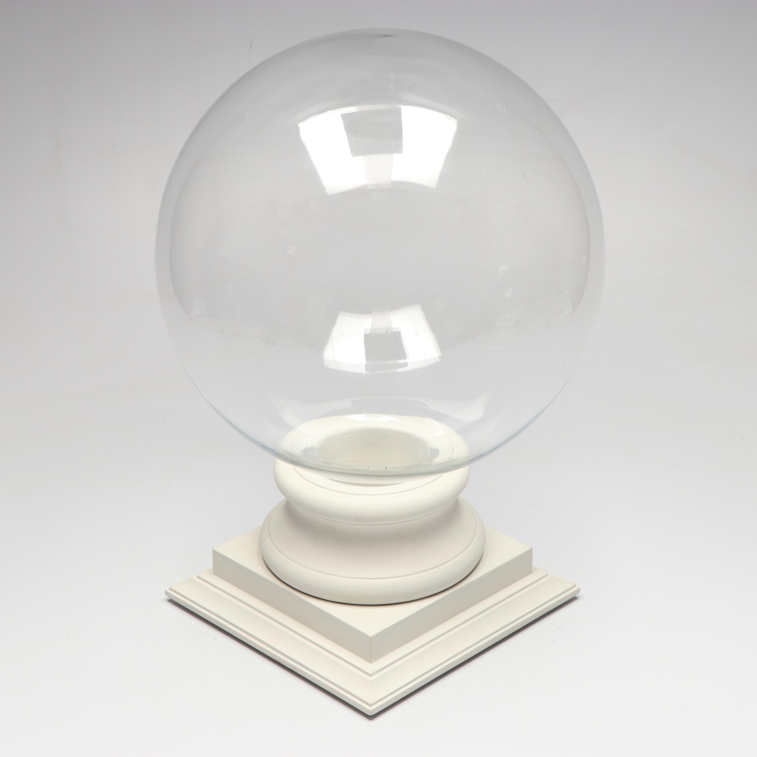 Glass Orbs with Wood Stands