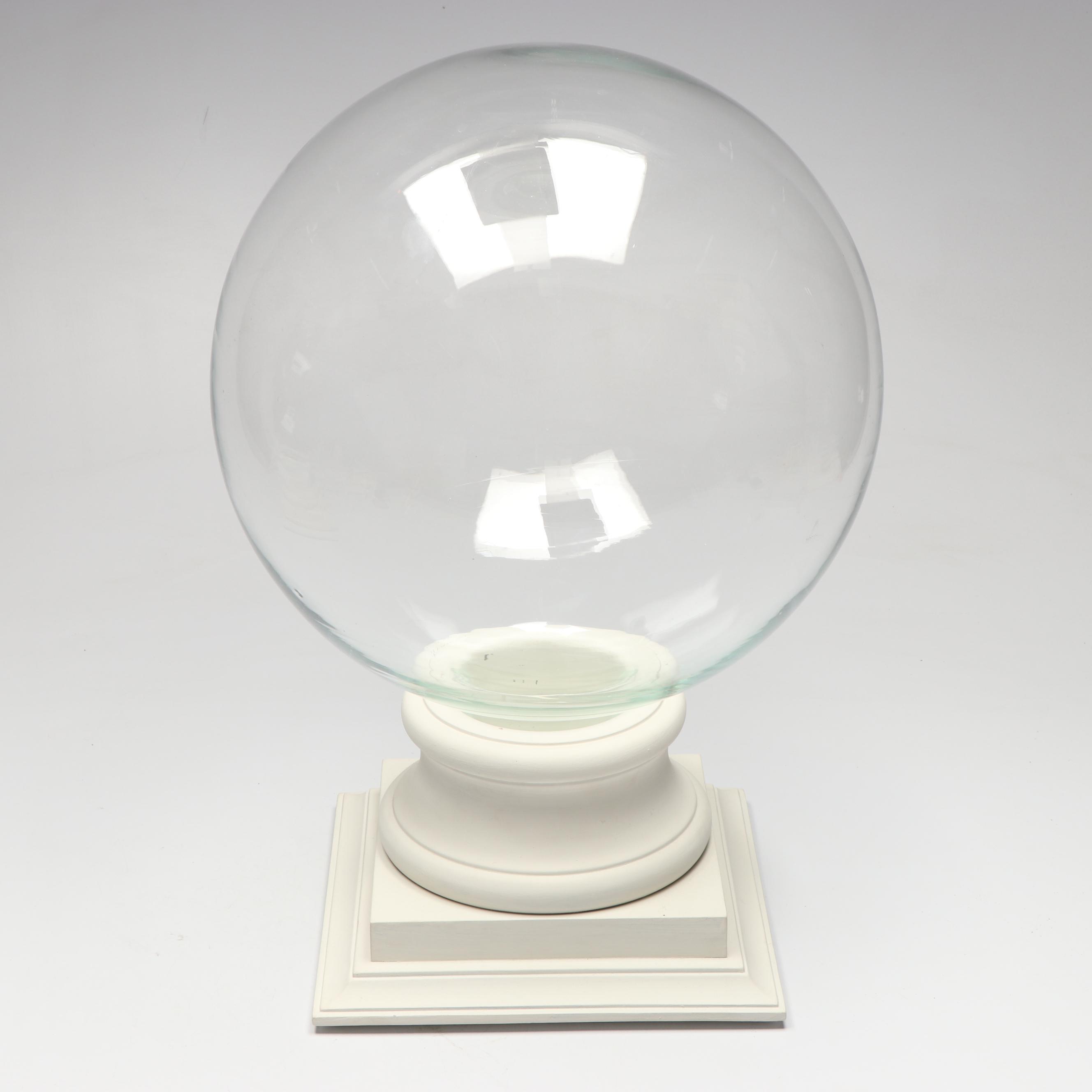 Glass Orbs with Wood Stands