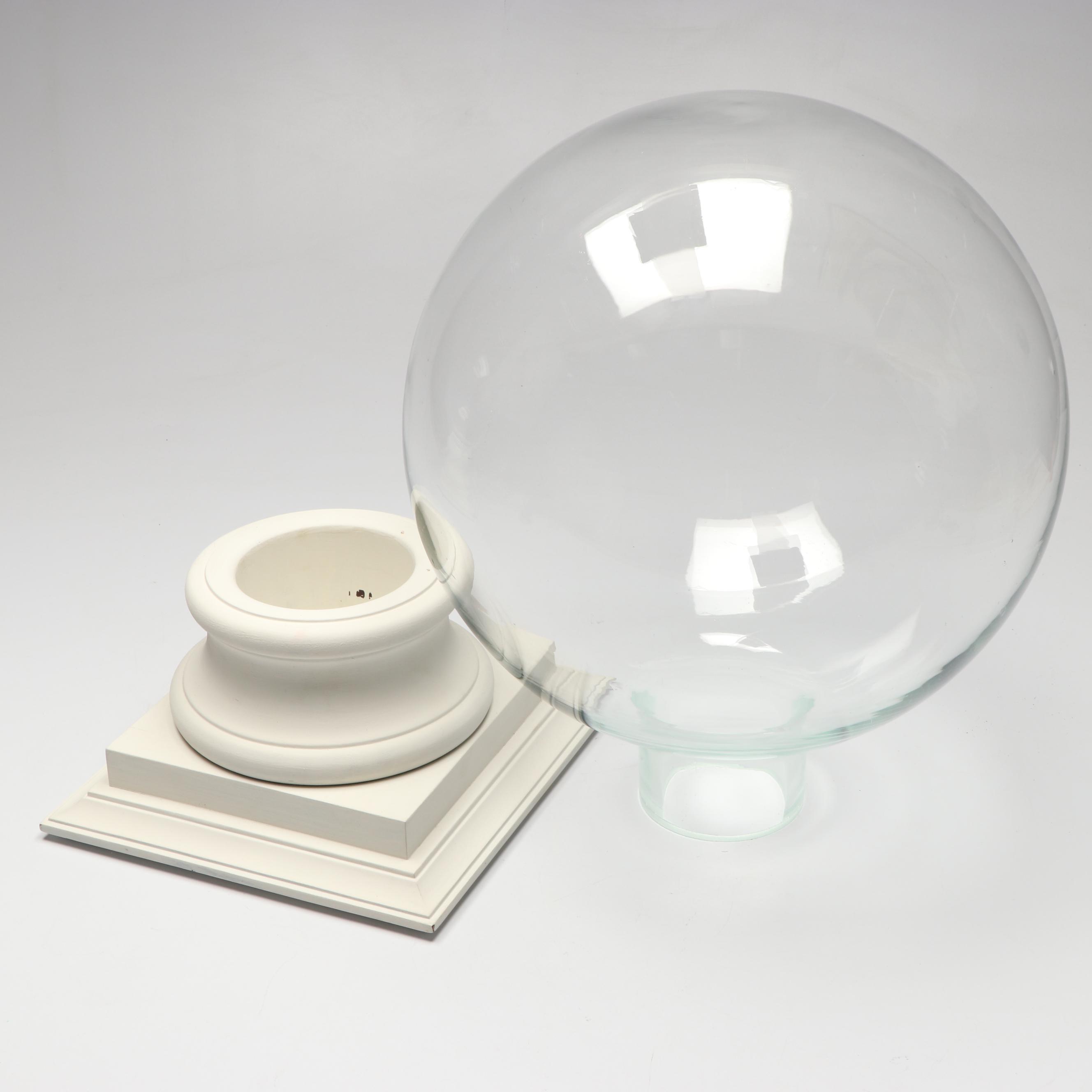 Glass Orbs with Wood Stands