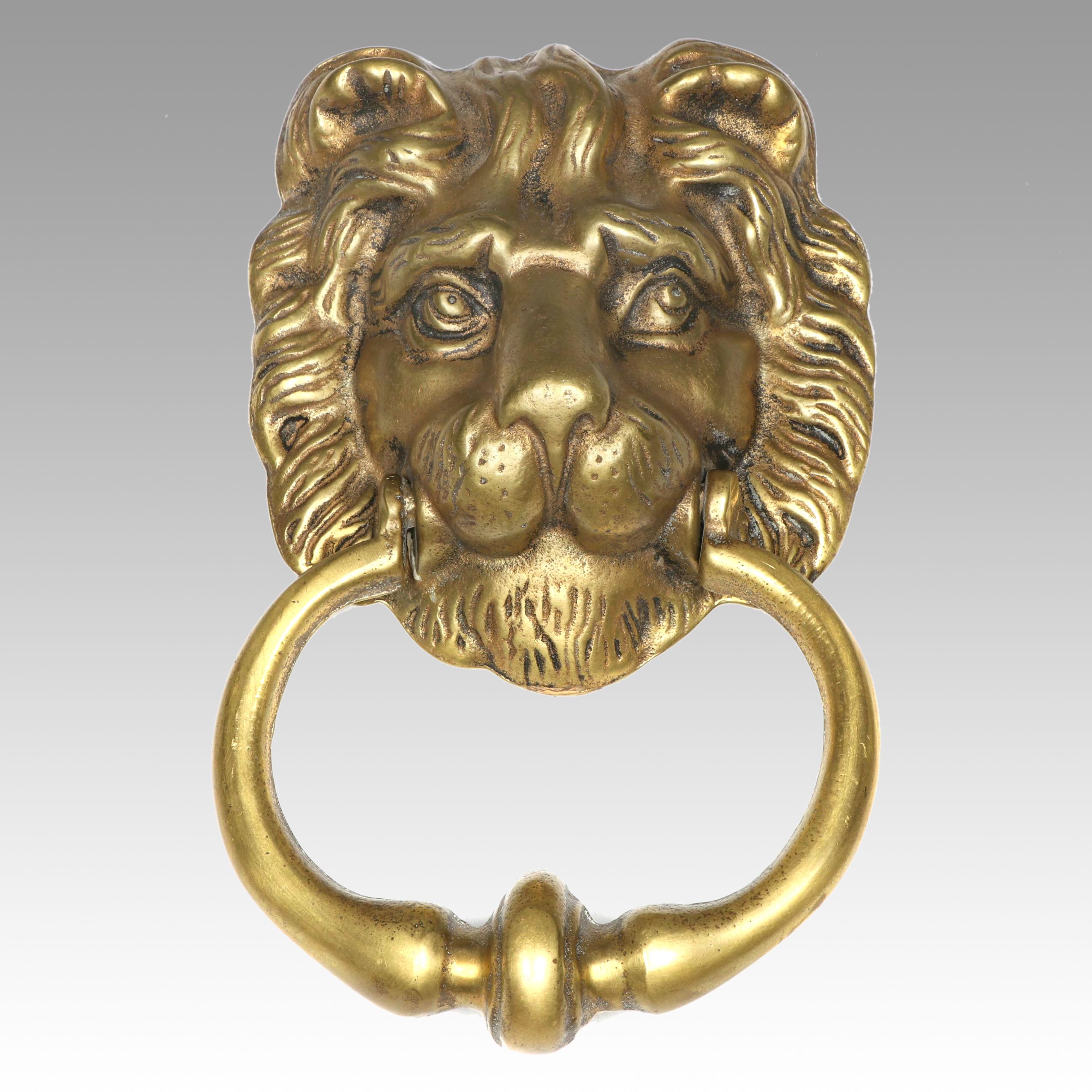 Peerage English Brass Lion Head Door Knocker