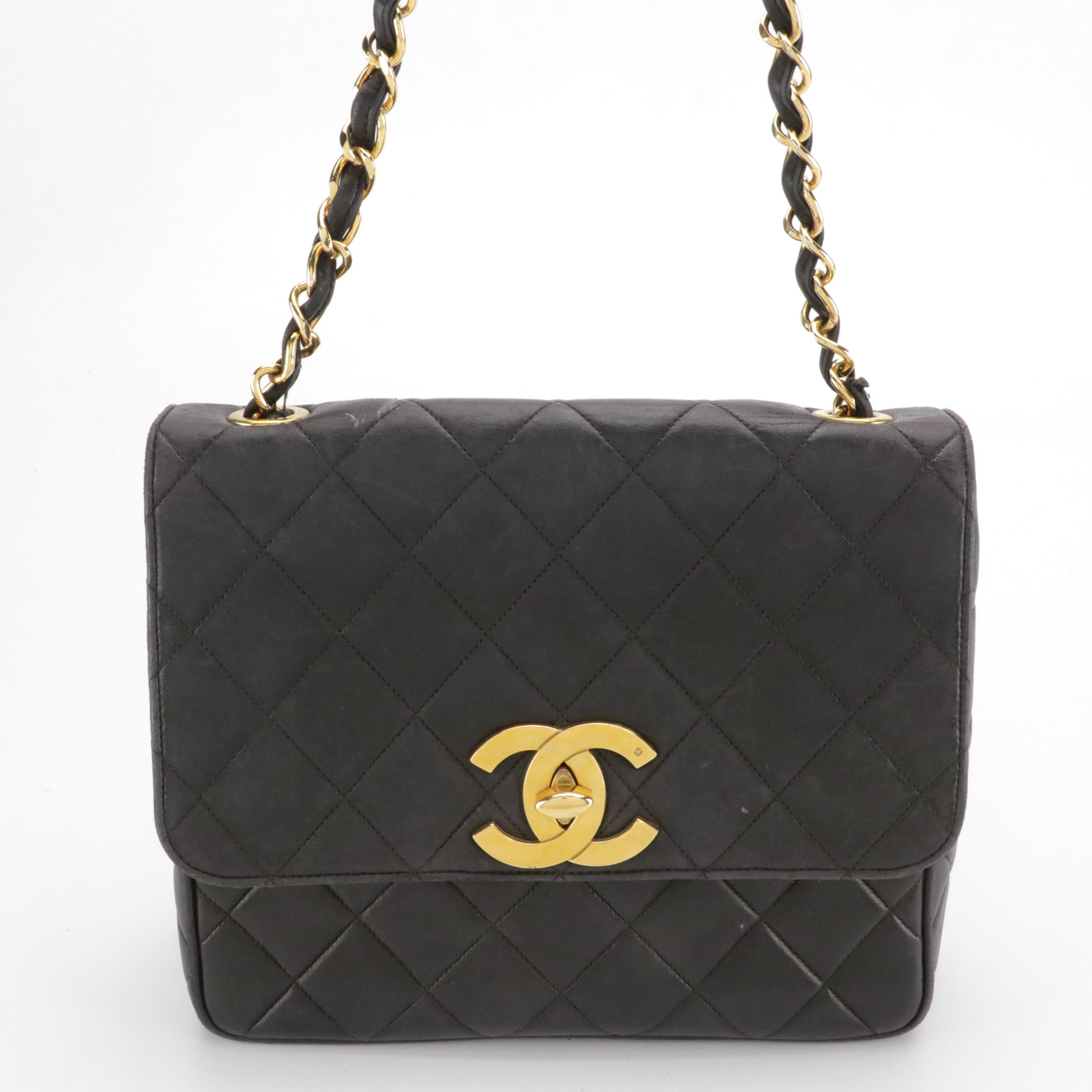Chanel CC Flap Shoulder Bag in Quilted Lambskin Leather