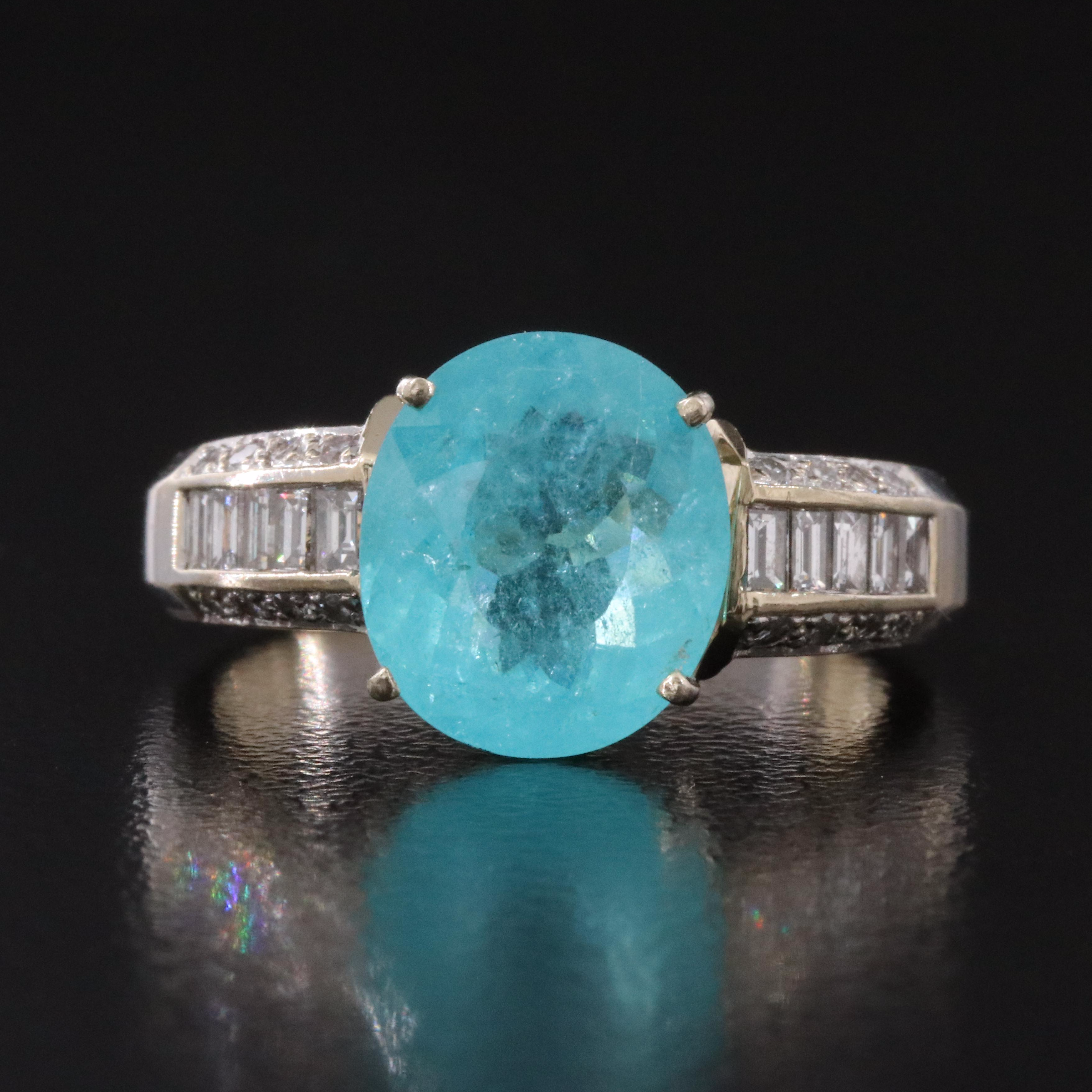 18K 3.51 CT Tourmaline and Diamond Ring