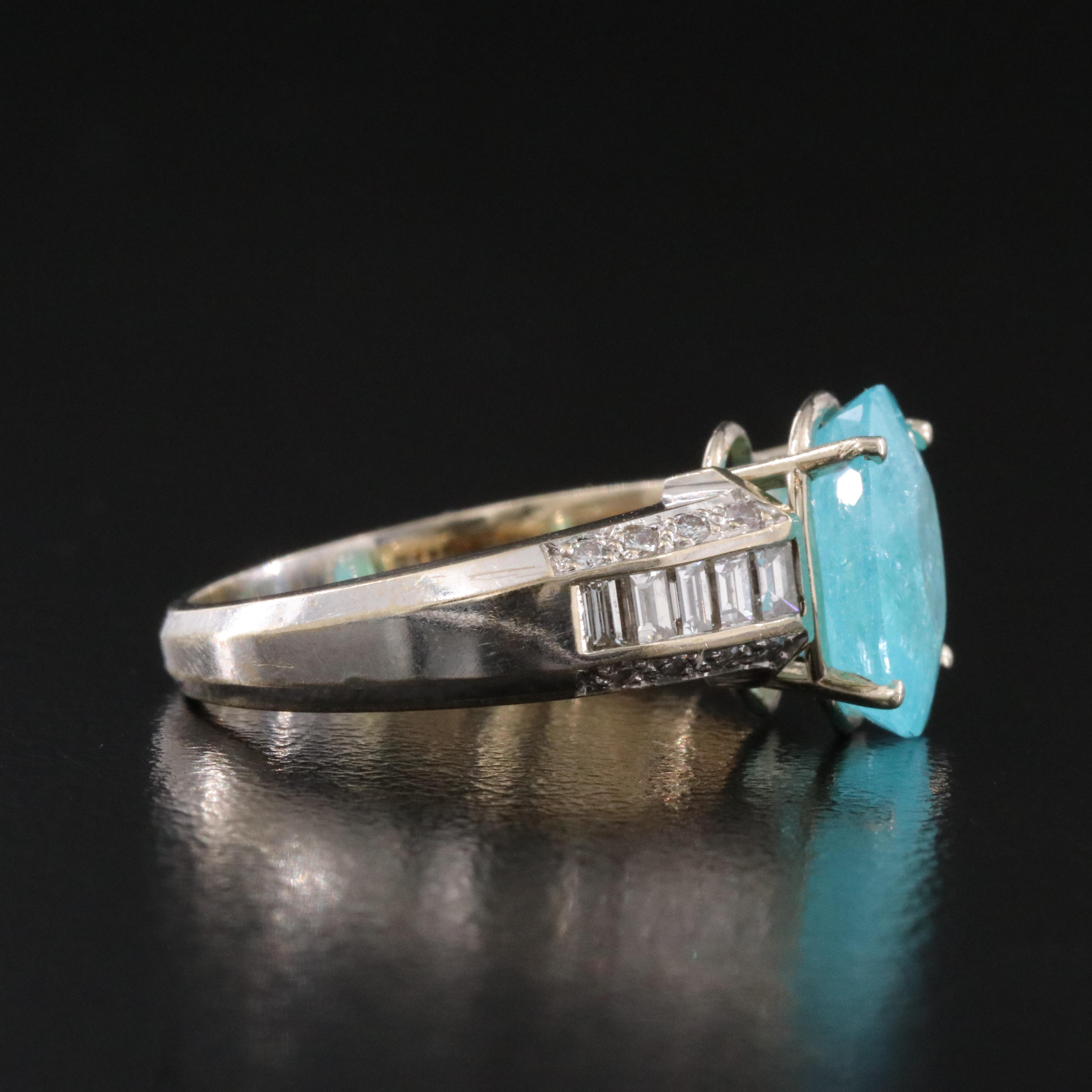 18K 3.51 CT Tourmaline and Diamond Ring