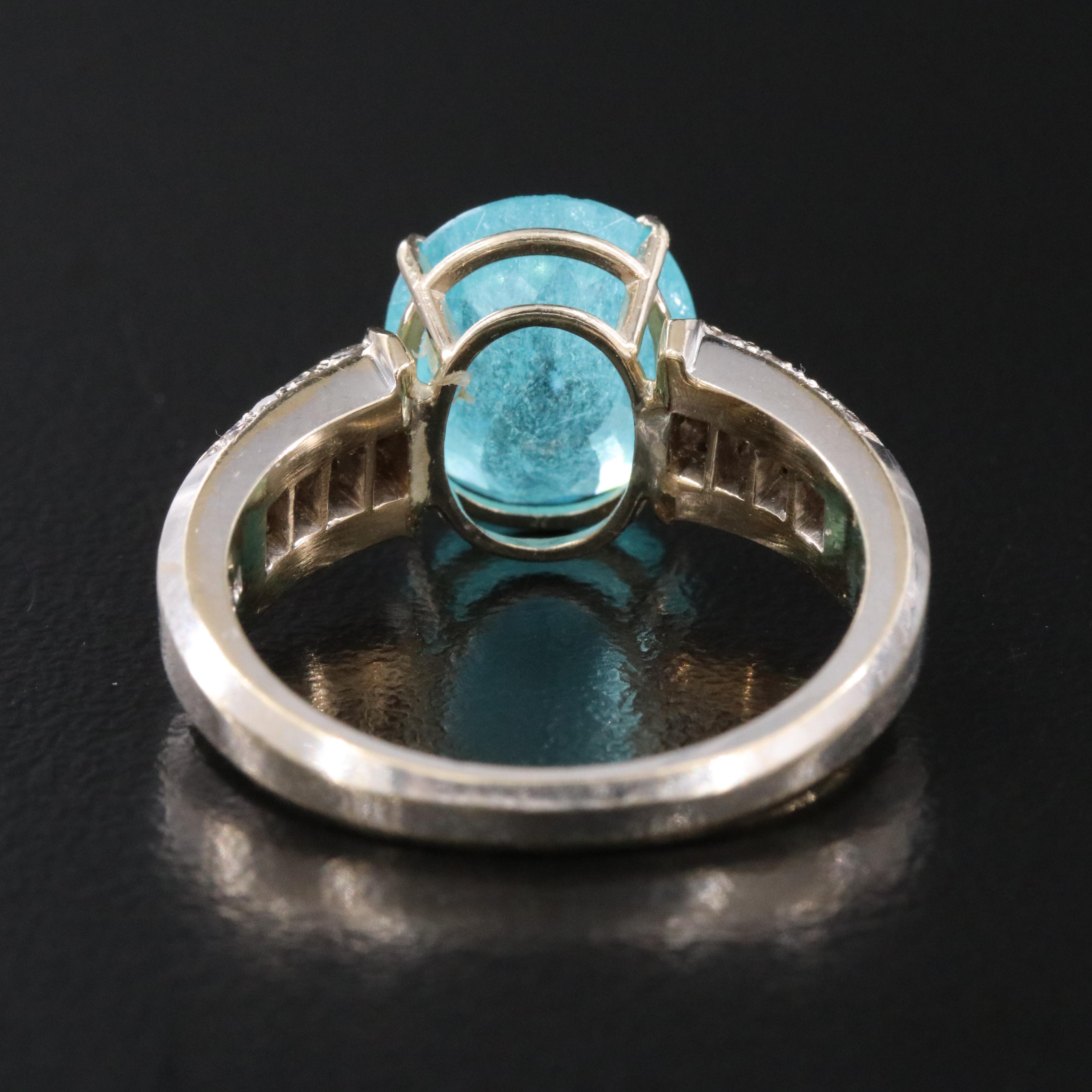 18K 3.51 CT Tourmaline and Diamond Ring