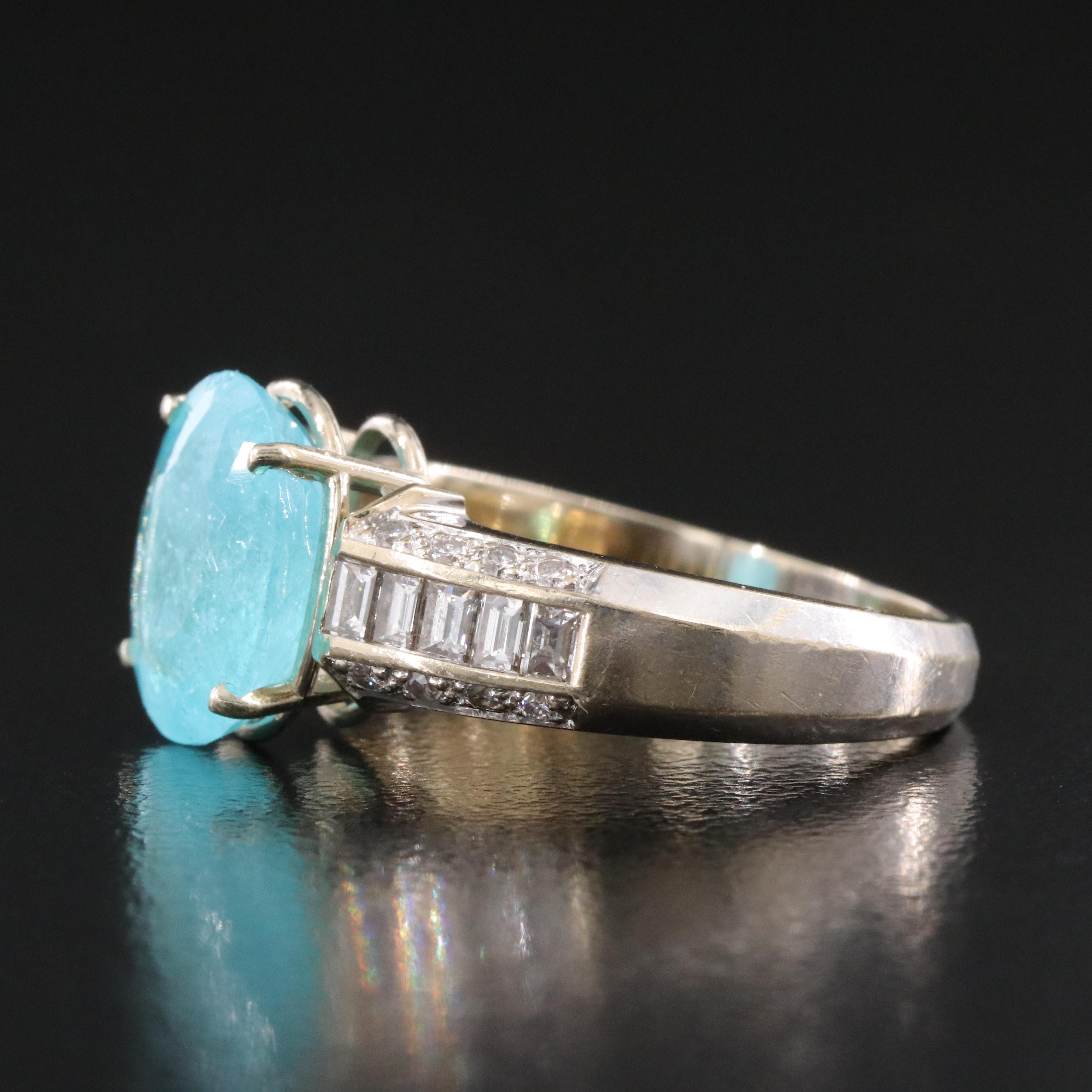 18K 3.51 CT Tourmaline and Diamond Ring