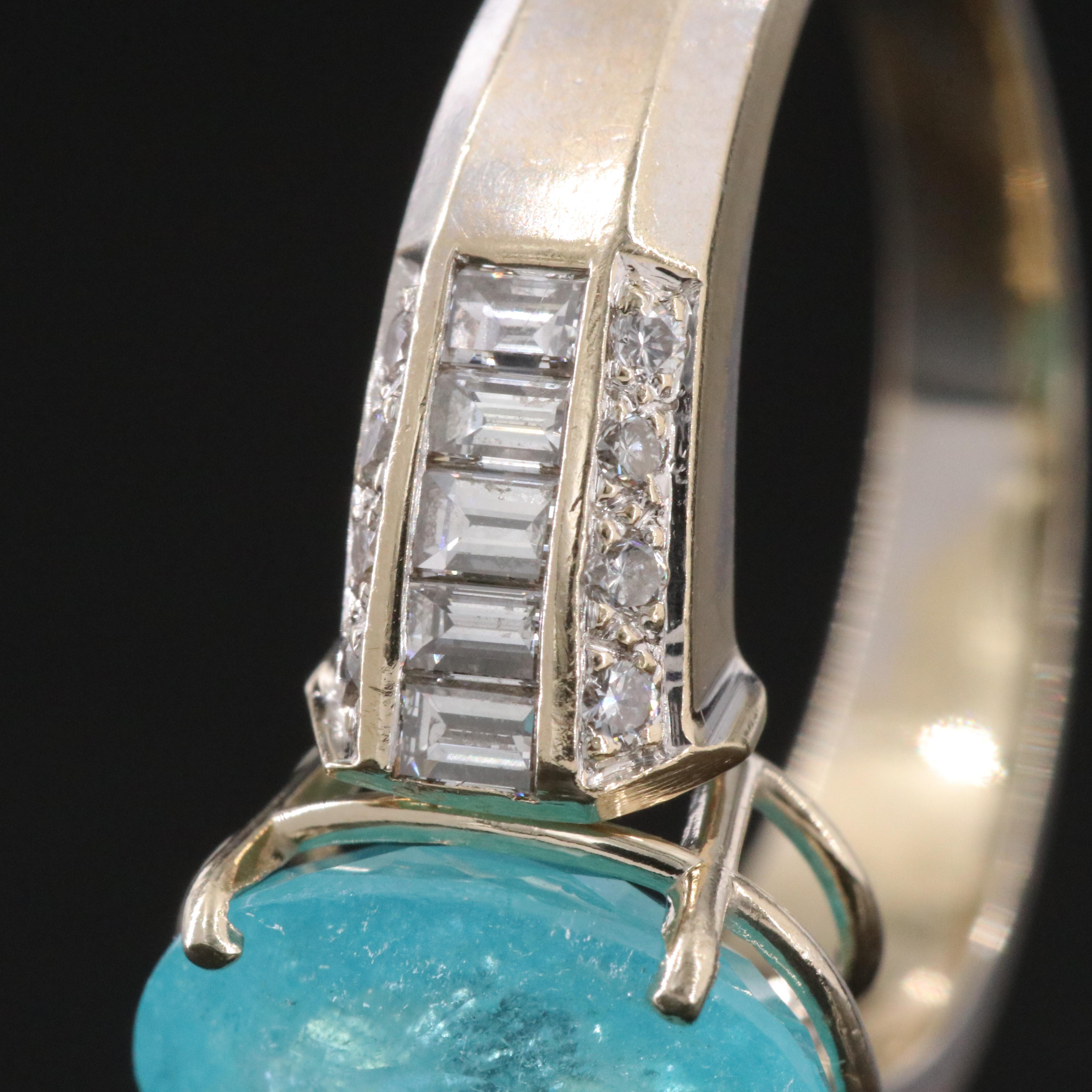 18K 3.51 CT Tourmaline and Diamond Ring