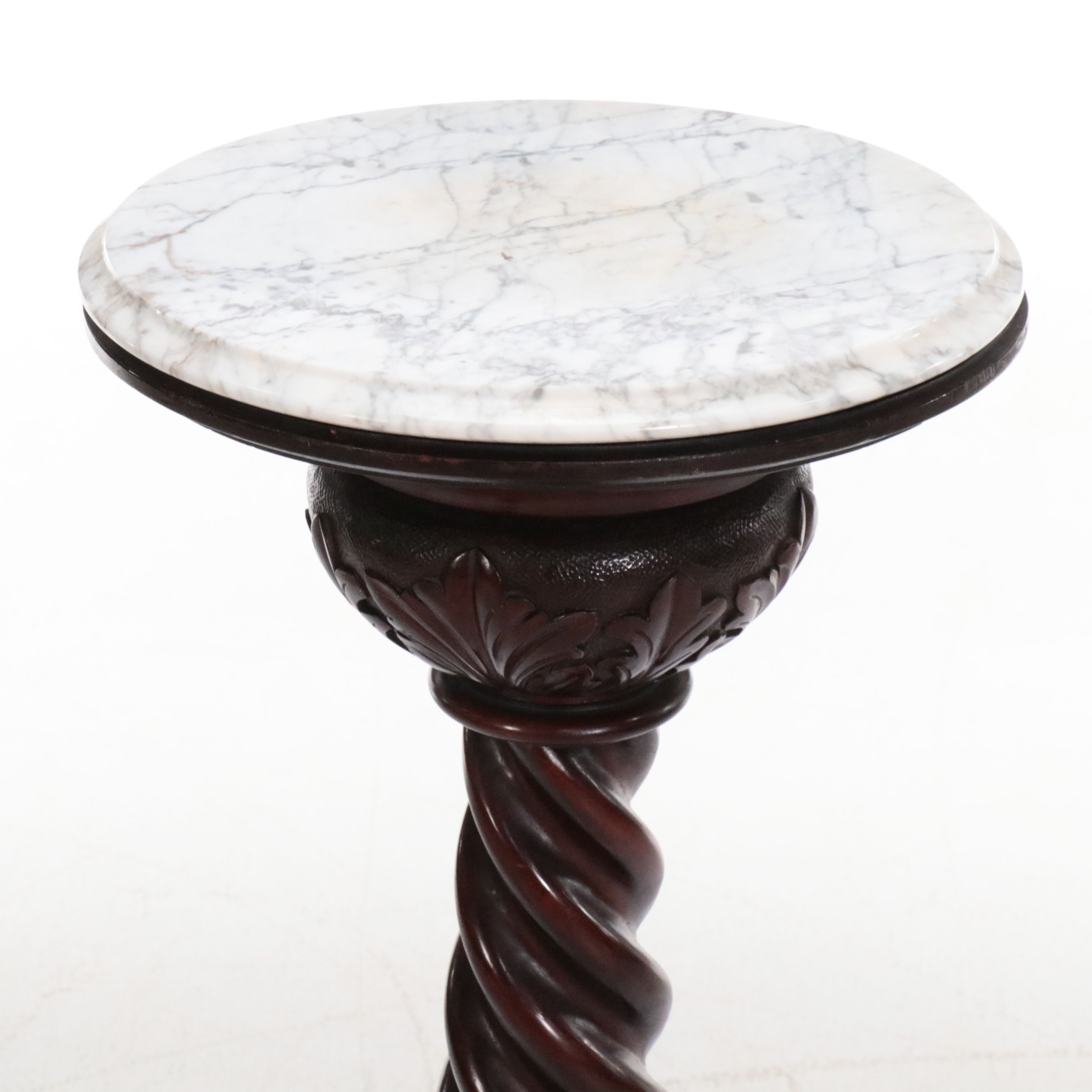 Mahogany Pedestal with Marble Top