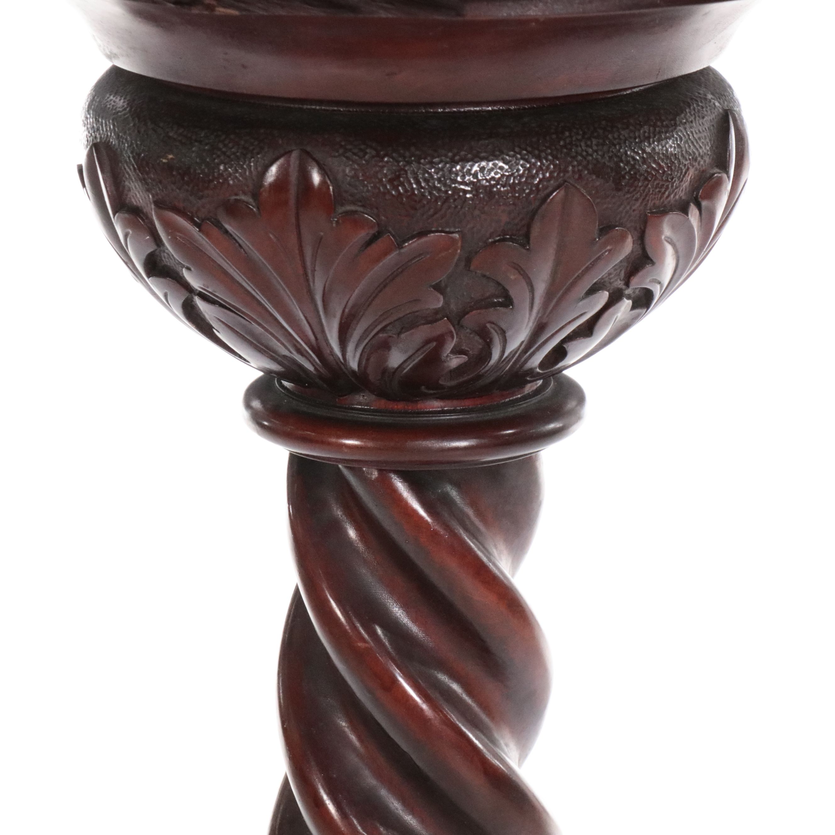 Mahogany Pedestal with Marble Top