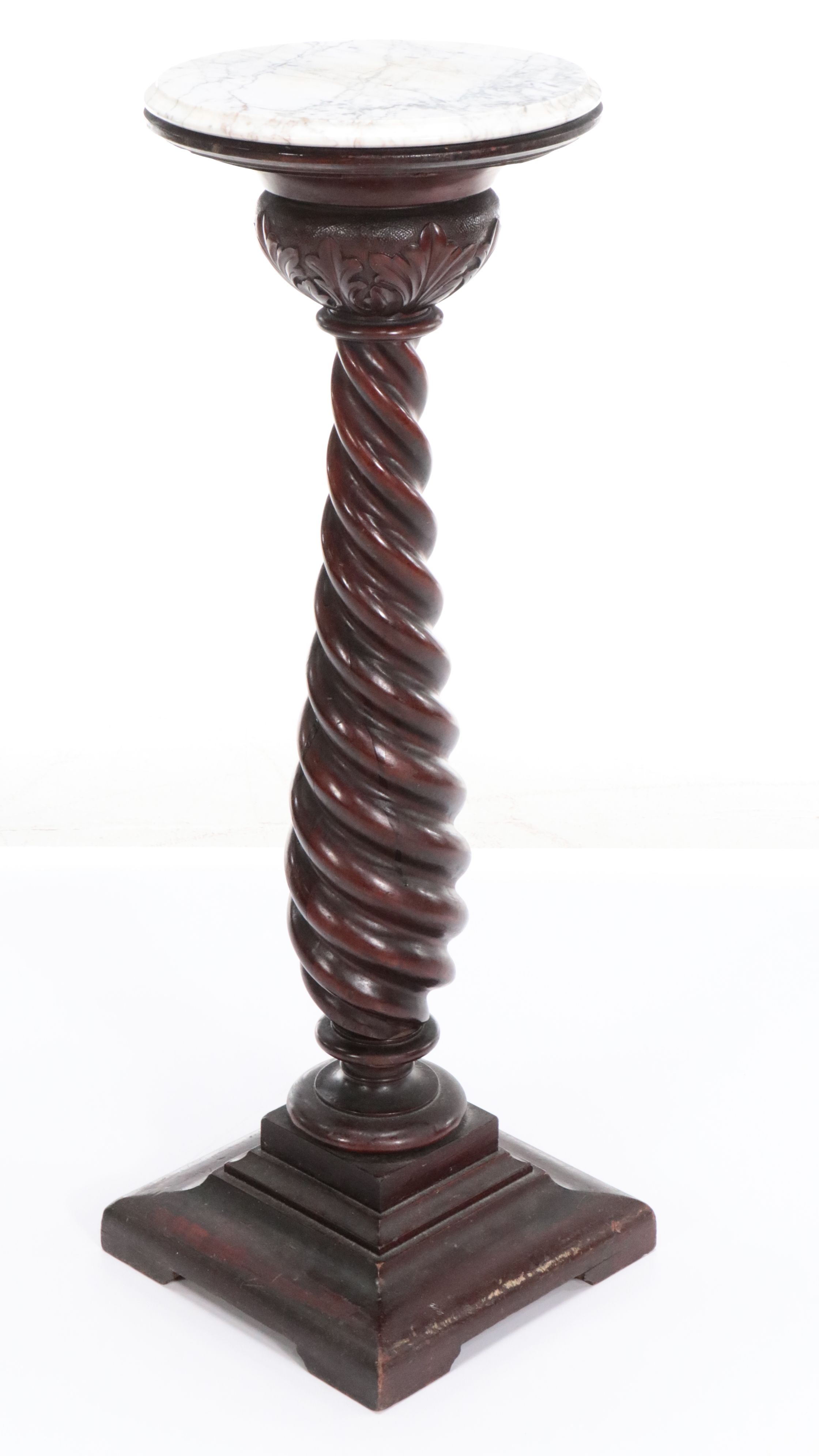 Mahogany Pedestal with Marble Top