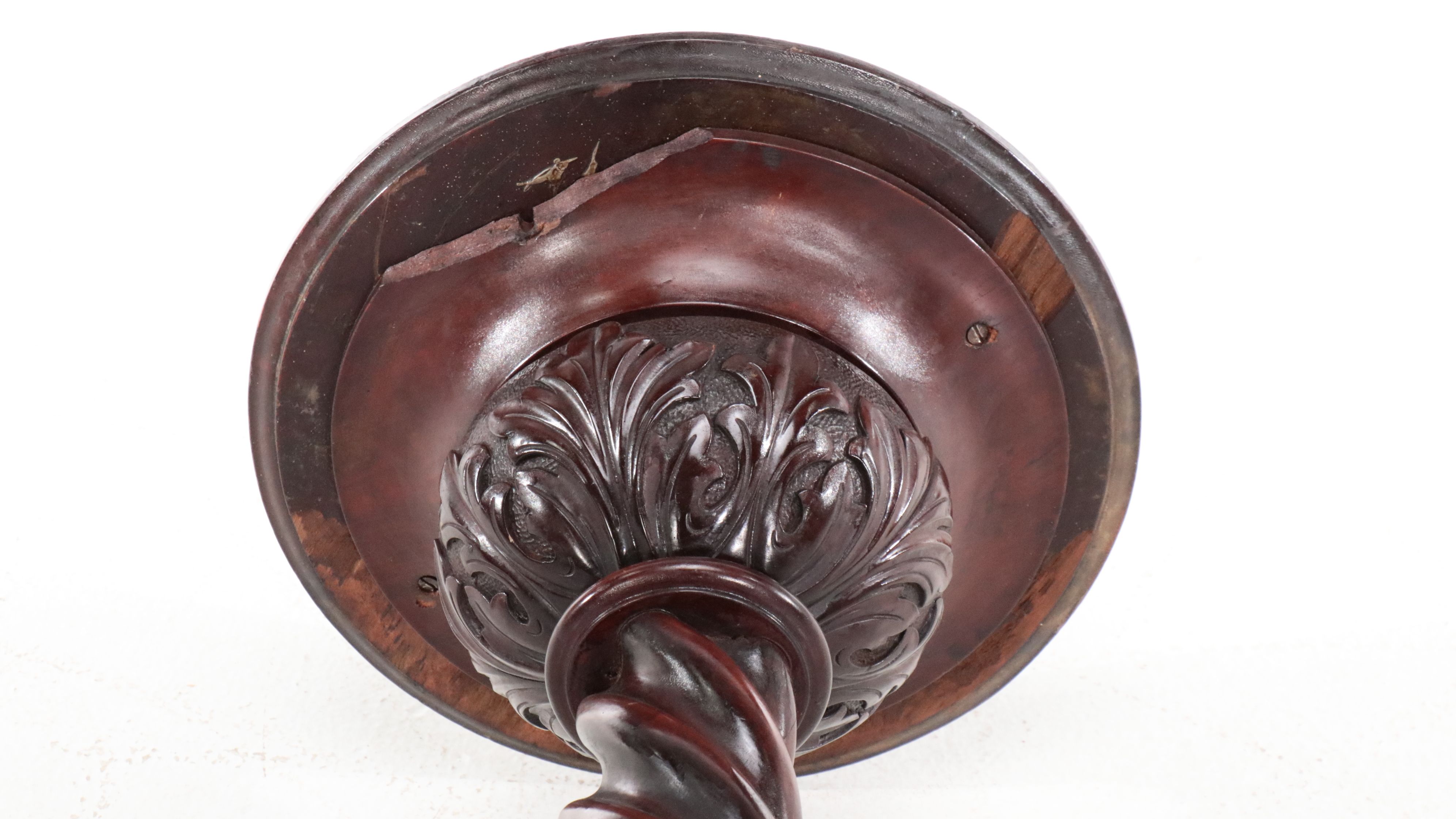 Mahogany Pedestal with Marble Top